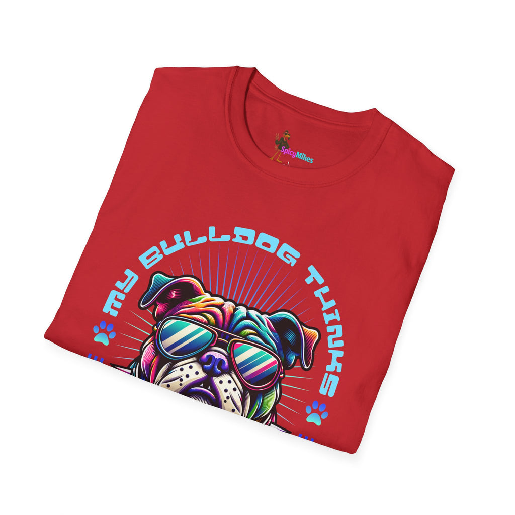 "My Bulldog Thinks I'm Cool"  Vintage Neon T-Shirt
