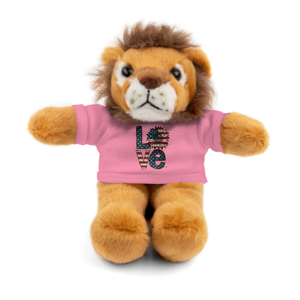Patriotic 'LOVE' Plush Bear with Tee — Cute Stuffed Animal Gift