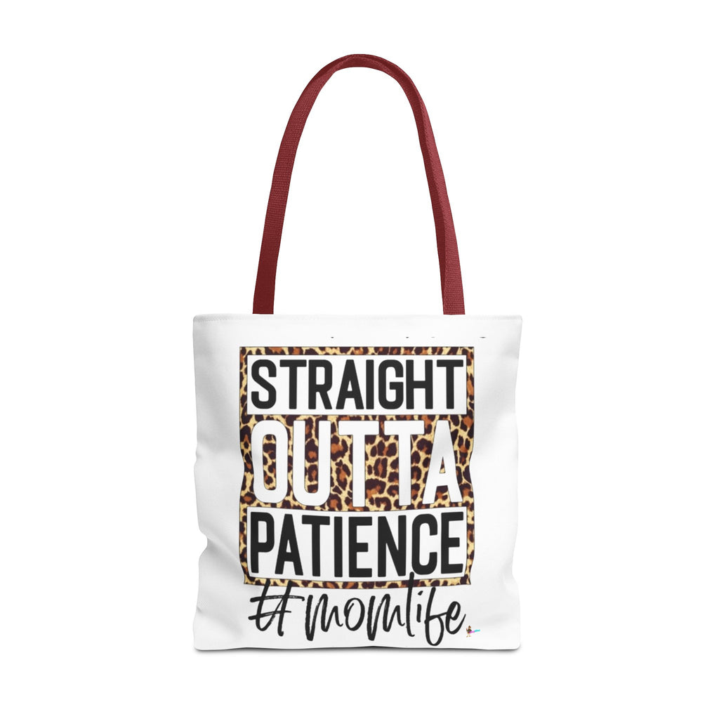 Straight Outta Patience #MomLife  Leopard Tote Bag Funny Mom Gift