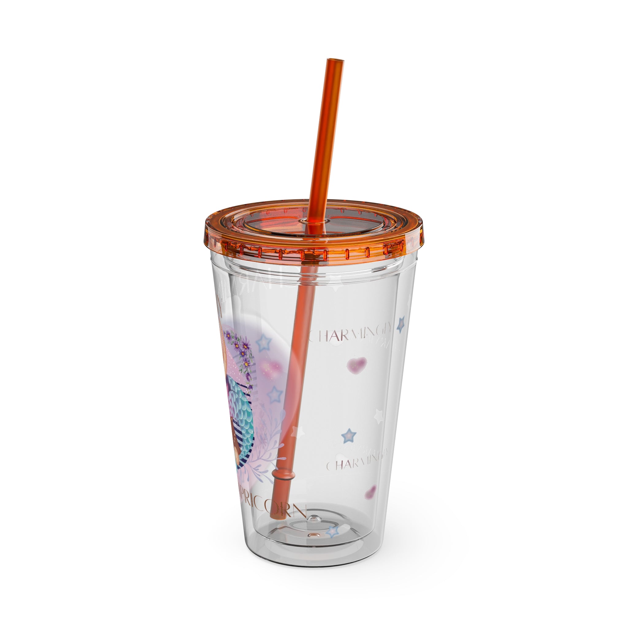 Charmingly Capricorn Zodiac Sunsplash Tumbler with Straw, 16oz