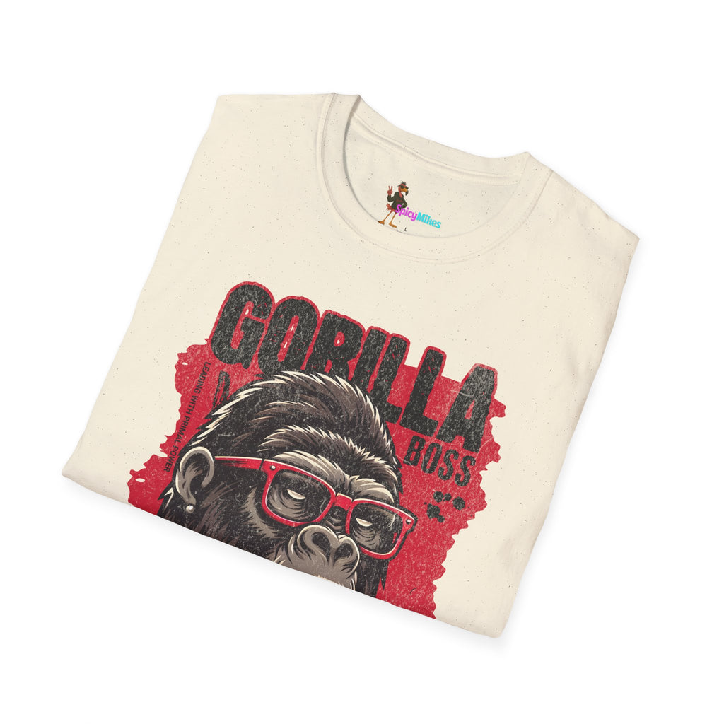 Gorilla Boss Style T-Shirt — Retro Ape with Sunglasses & Cigar Graphic