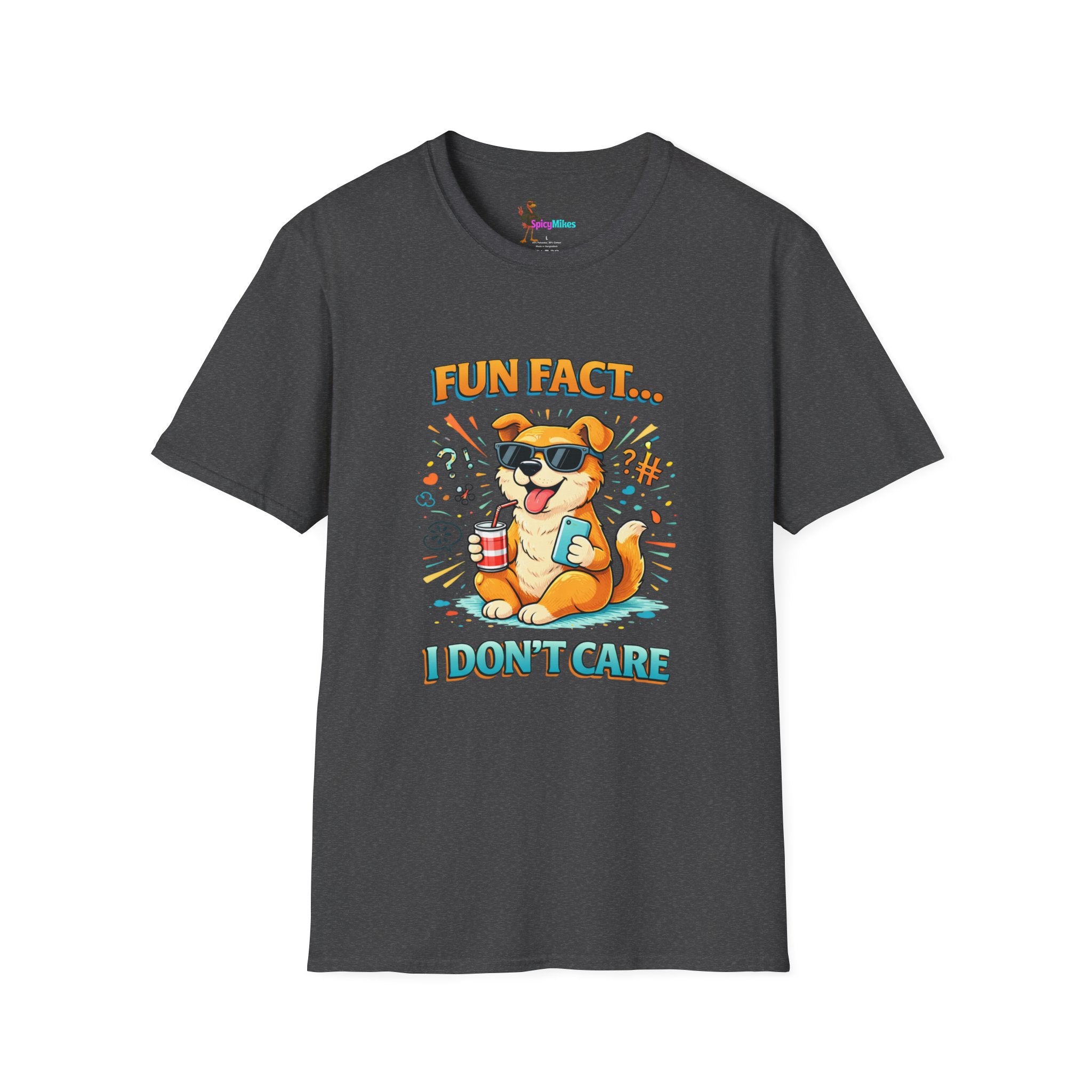 Fun Fact I Don't Care Funny Sunglasses Dog Graphic Tee