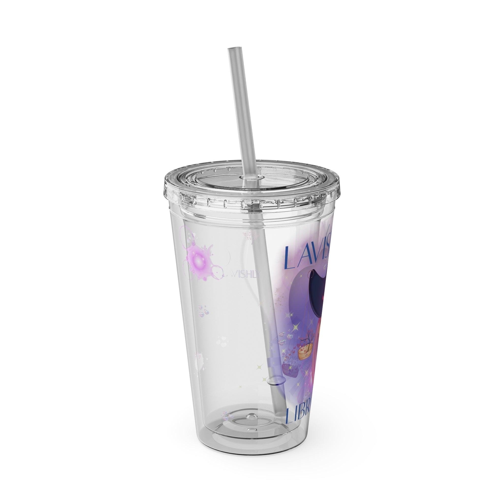 Lavishly Libra Zodiac Sunsplash 16oz Tumbler with Straw