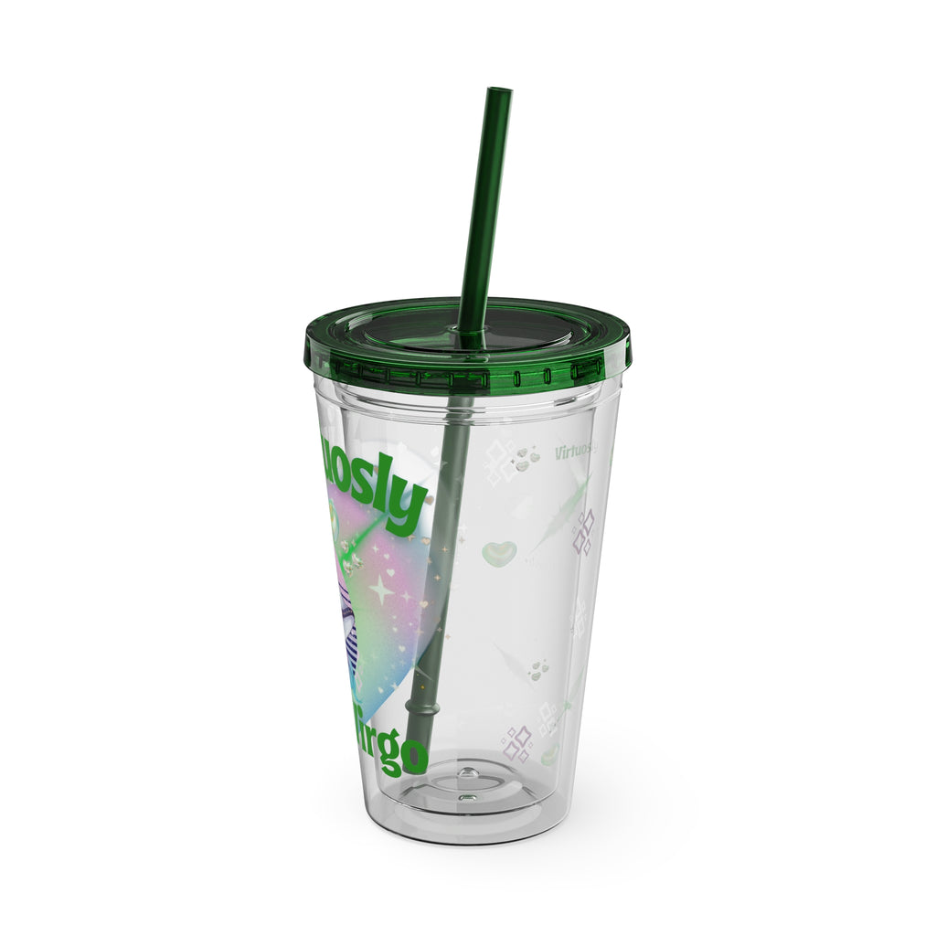 Virtuosly Virgo Zodiac Sunsplash Tumbler with Straw 16oz