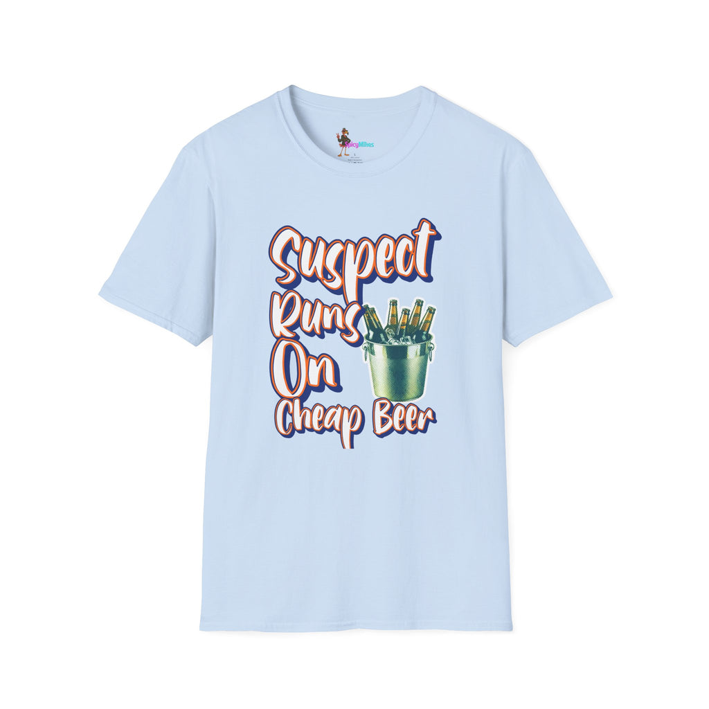 Suspect Runs On Cheap Beer Graphic Tee