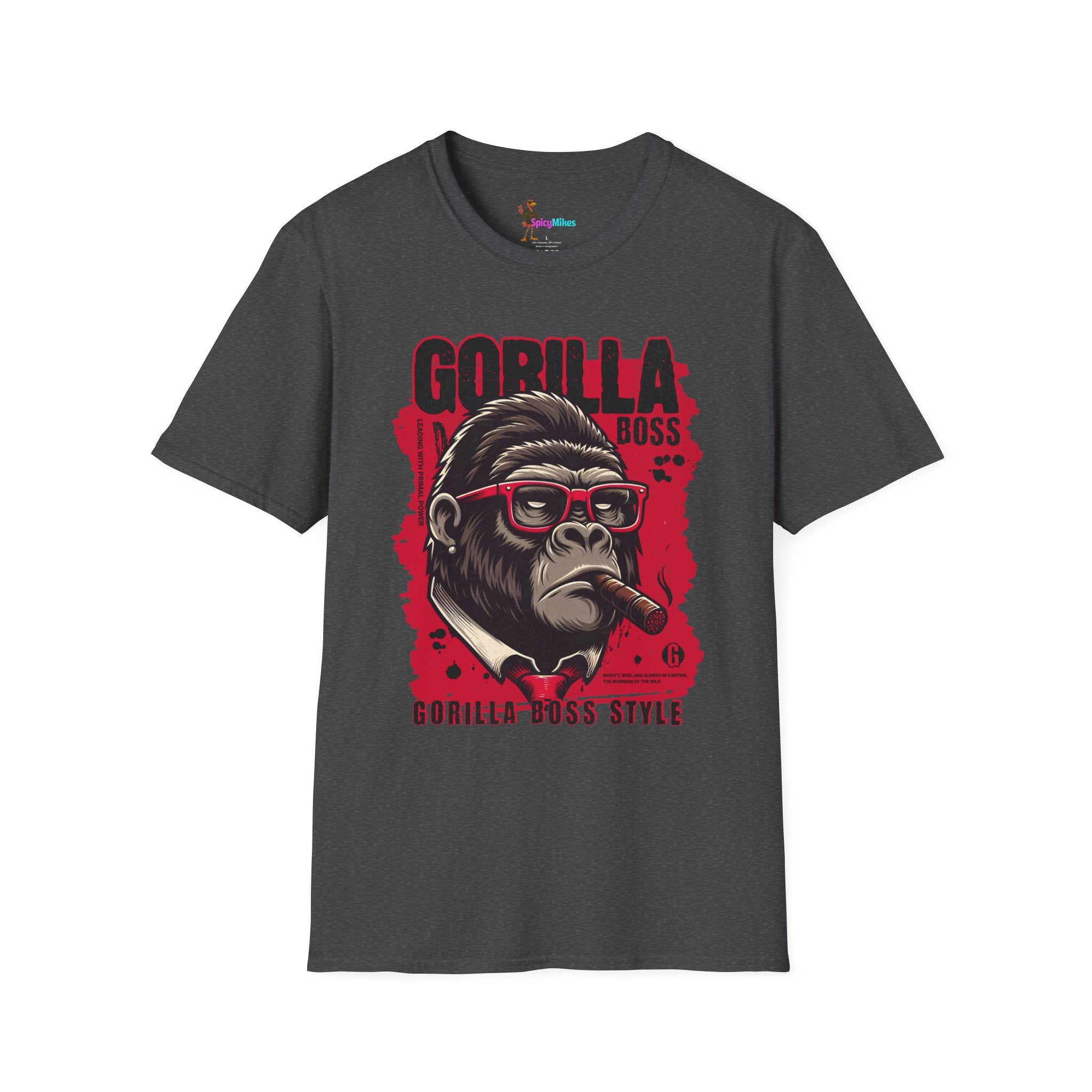Gorilla Boss Style T-Shirt — Retro Ape with Sunglasses & Cigar Graphic