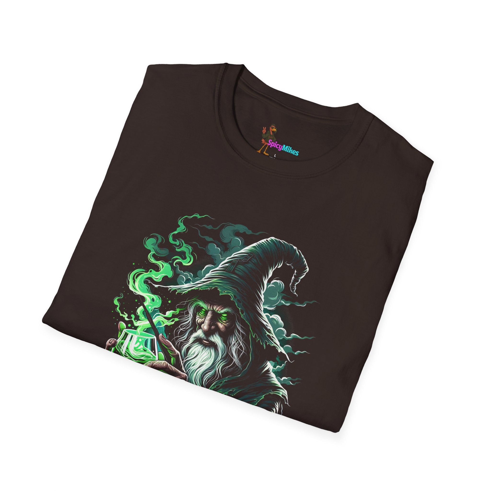 Cryptic Wizardry T-Shirt — Green Mystic Wizard Graphic Tee