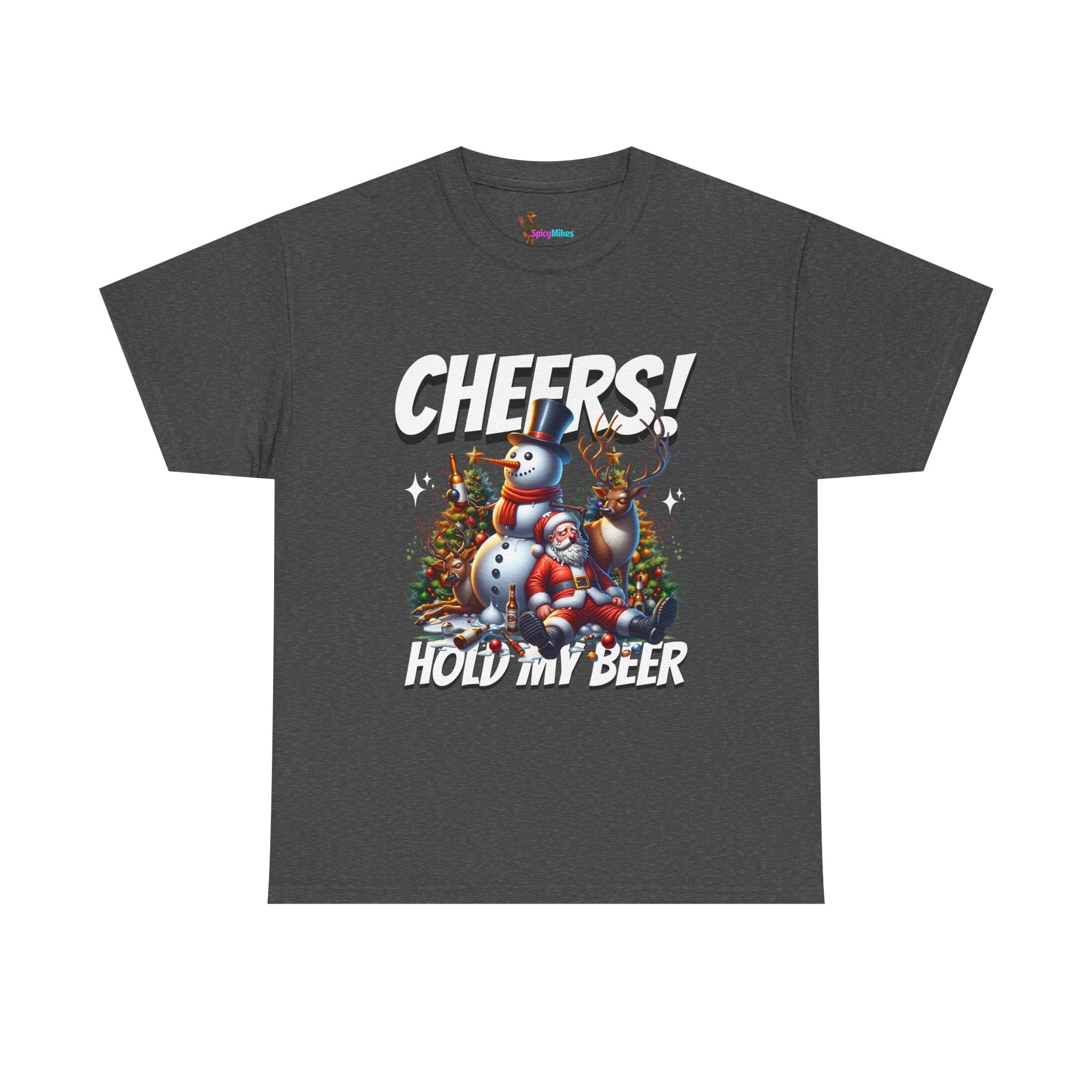 "Cheers! Hold My Drink" Holiday Snowman Christmas Tee