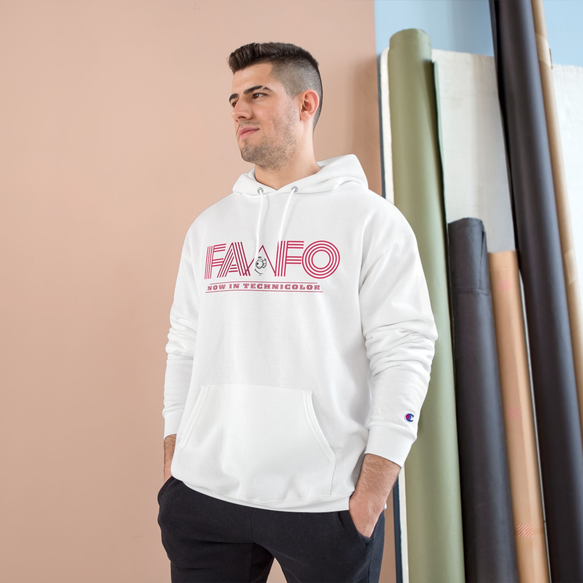 FAAFO Now In Technicolor Simple Champion Pullover Hoodie