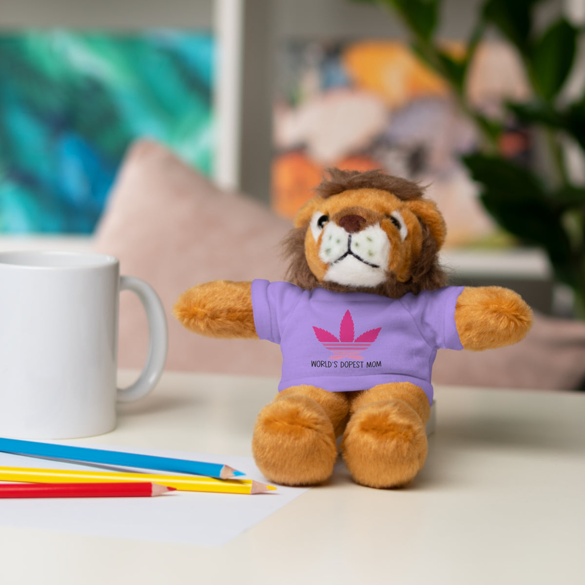 Teddy Bear – "World's Dopest Mom" Adult Plush with Tee for 420 moms