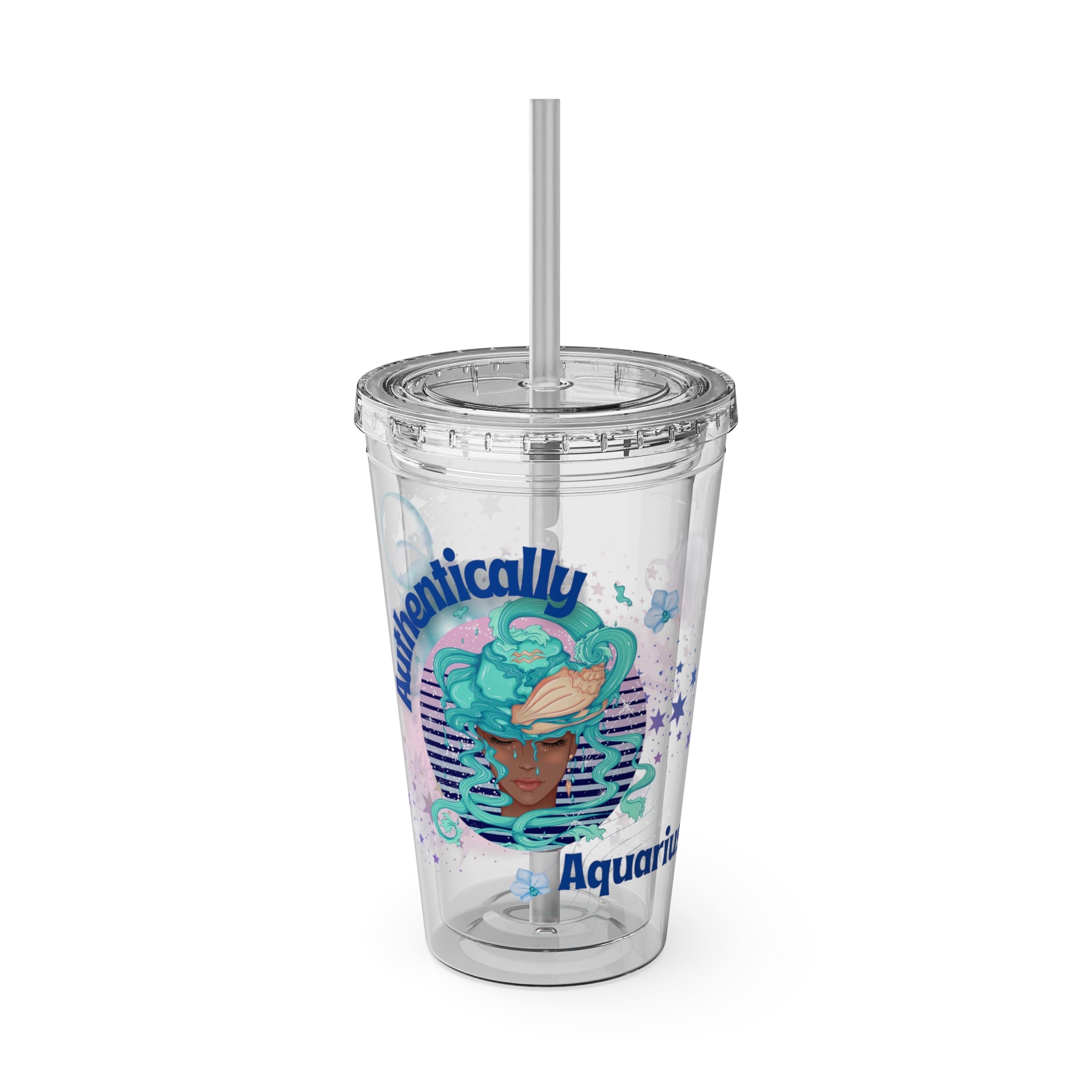 Authentically Aquarius Zodiac Sunsplash Tumbler 16oz