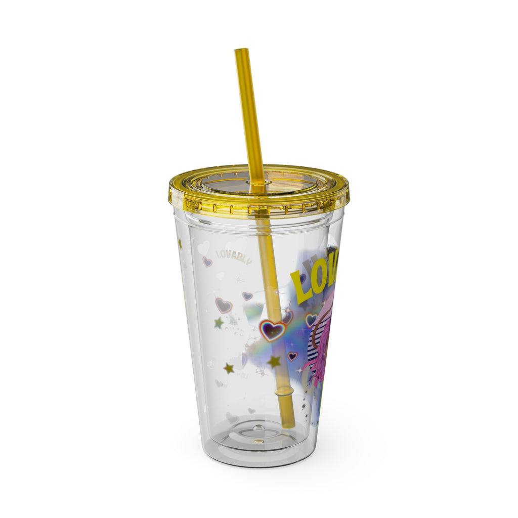 Lovably Leo Zodiac Sunsplash Tumbler with Straw 16oz