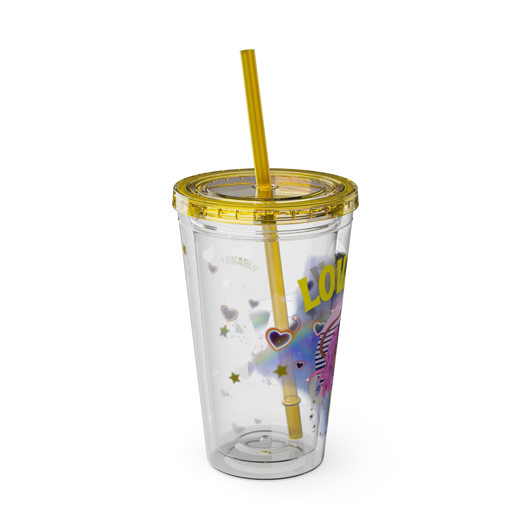 Lovably Leo Zodiac Sunsplash Tumbler with Straw 16oz