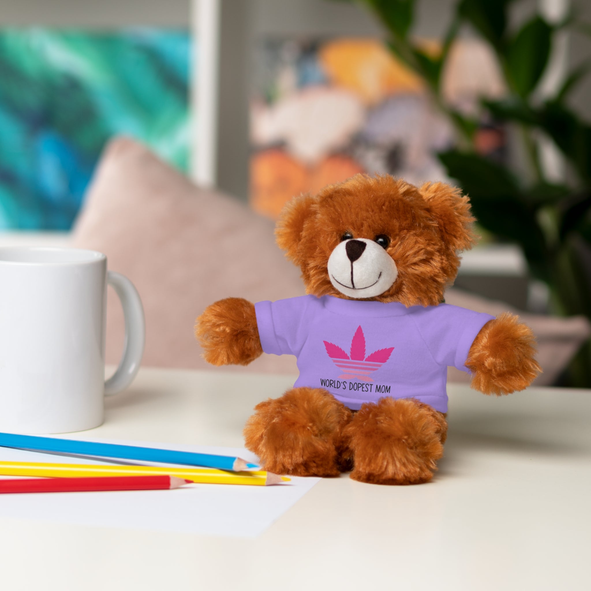 Teddy Bear – "World's Dopest Mom" Adult Plush with Tee for 420 moms