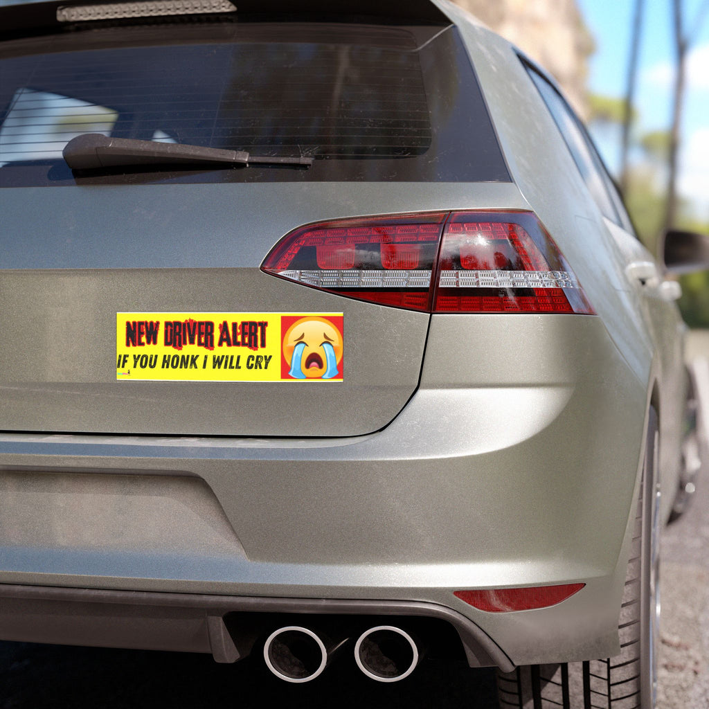 “If You Honk I Will Cry” Soft Funny Emoji New Driver Alert Car Magnet