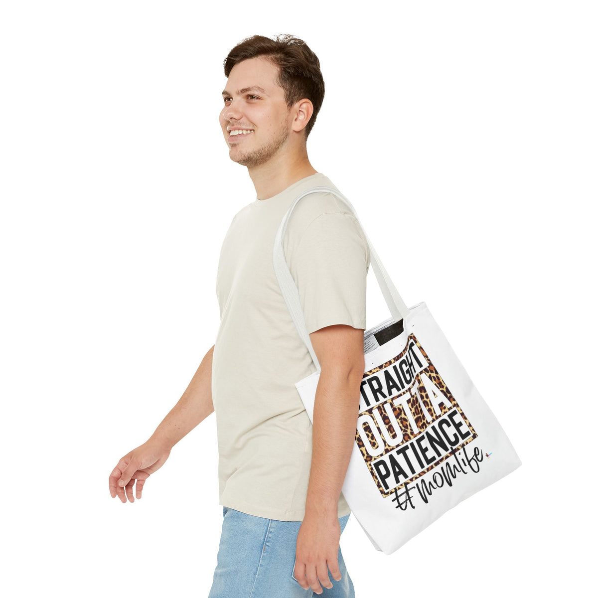 Straight Outta Patience #MomLife  Leopard Tote Bag Funny Mom Gift