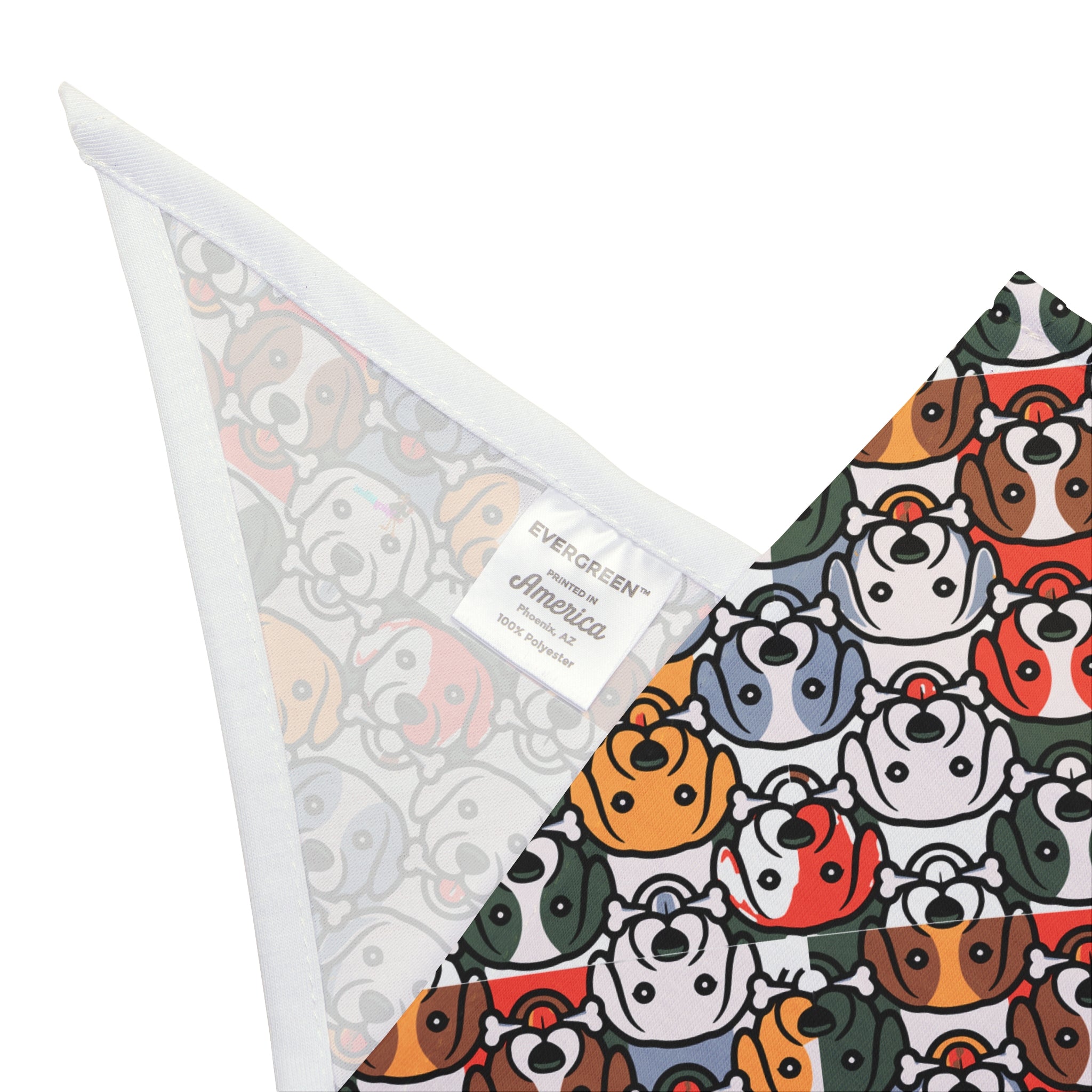 Art Deco Dog Faces Patterned Pet Bandana — Cute Colorful Puppy Print for Small & Large Dogs