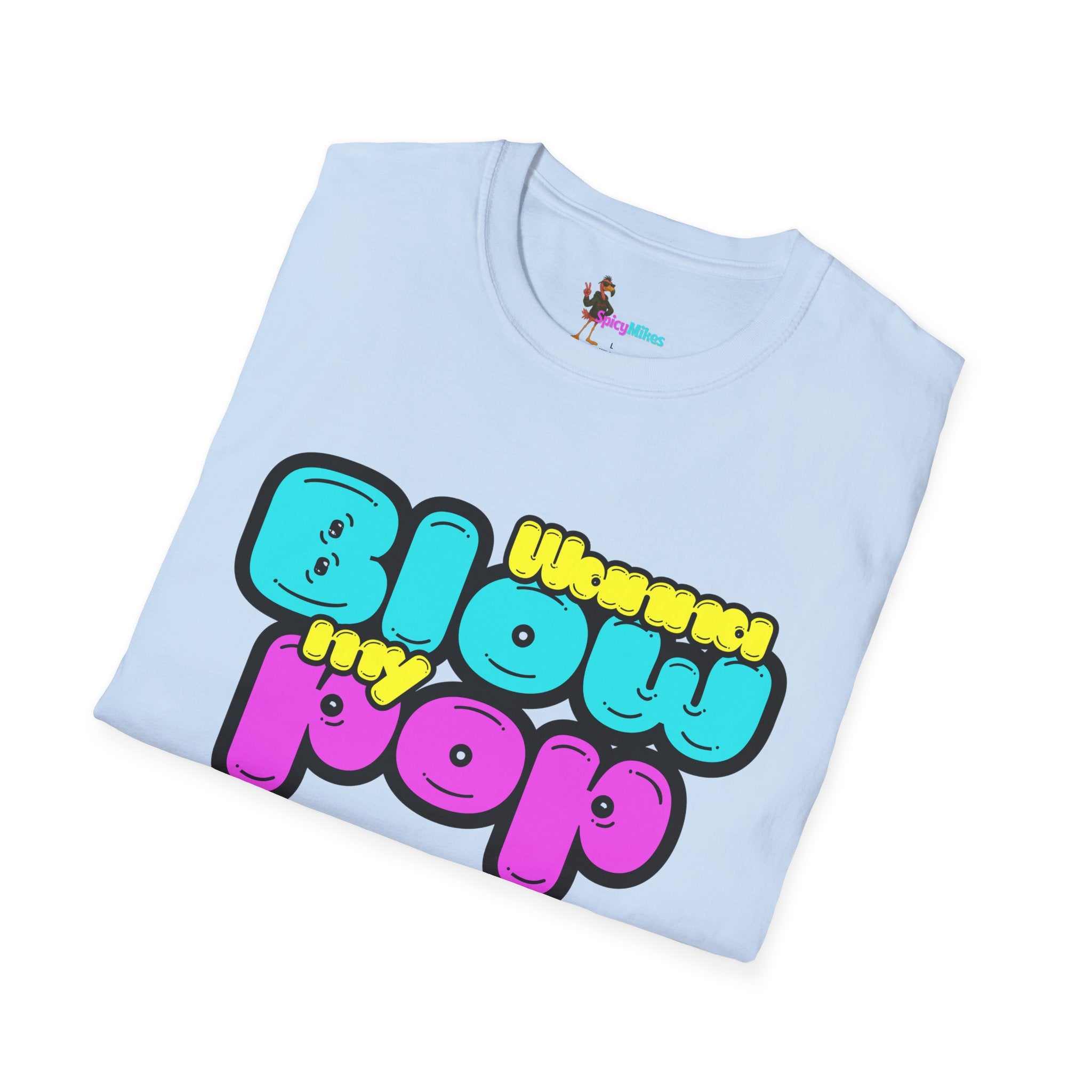 “Wanna Blow My Pop” Retro Bubble Text T-Shirt