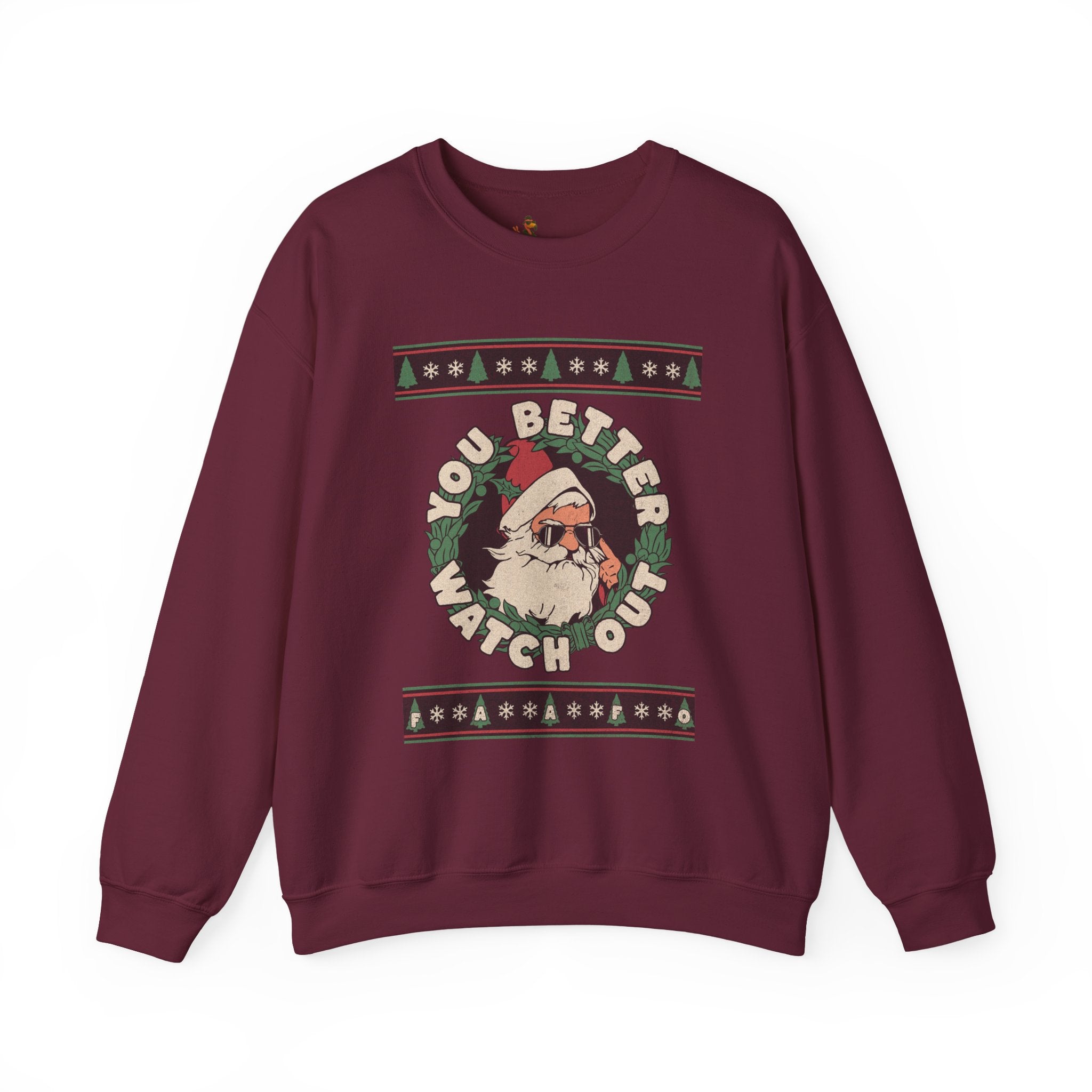 'You Better Watch Out' Santa Christmas Sweater Design