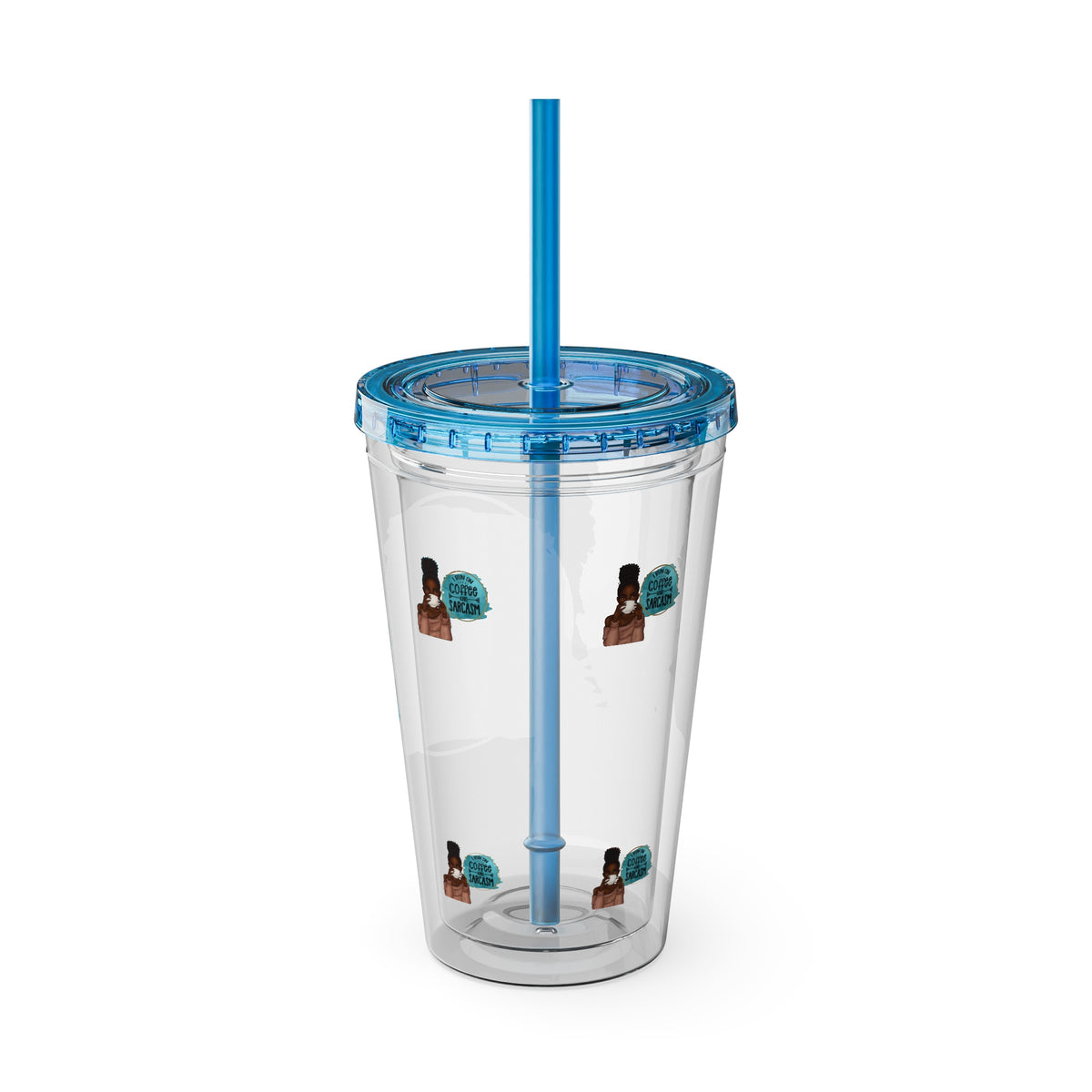Melanin Magic I Run On Coffee and Sarcasm Sunsplash Tumbler 16oz
