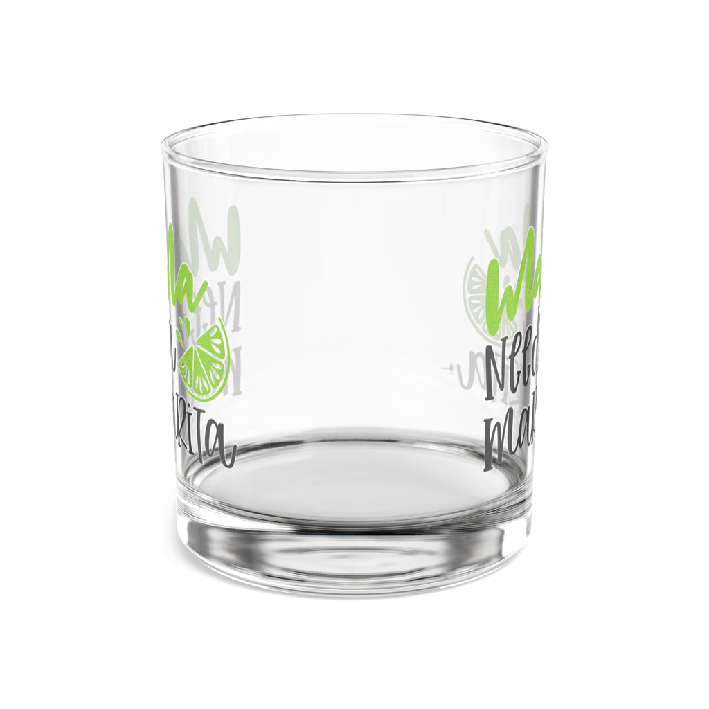 “Mama Needs a Margarita”  Margarita Rocks Glass — 10 oz Cocktail Tumbler