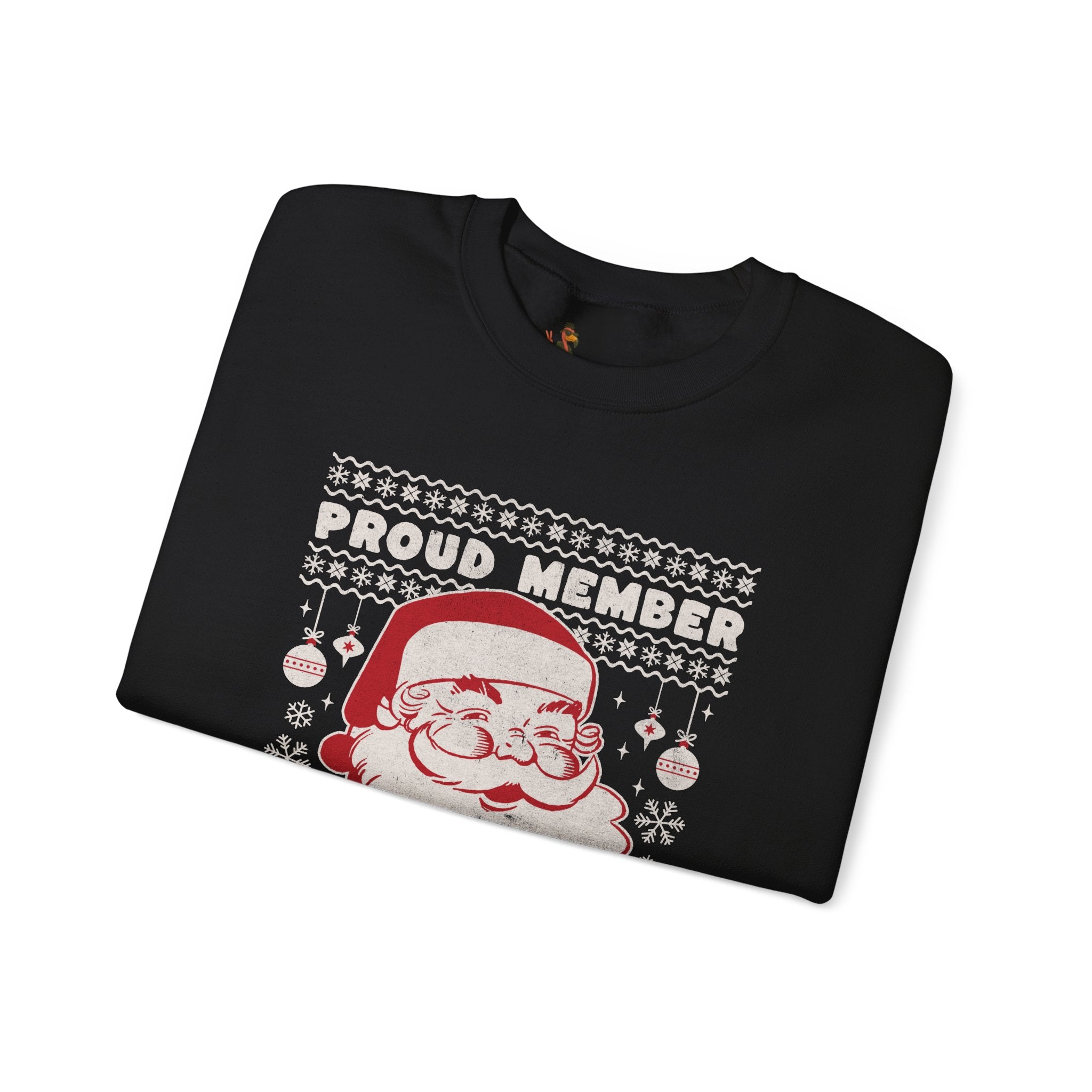 “Proud Member of Santa’s Naughty List” Vintage Santa Ugly Sweater