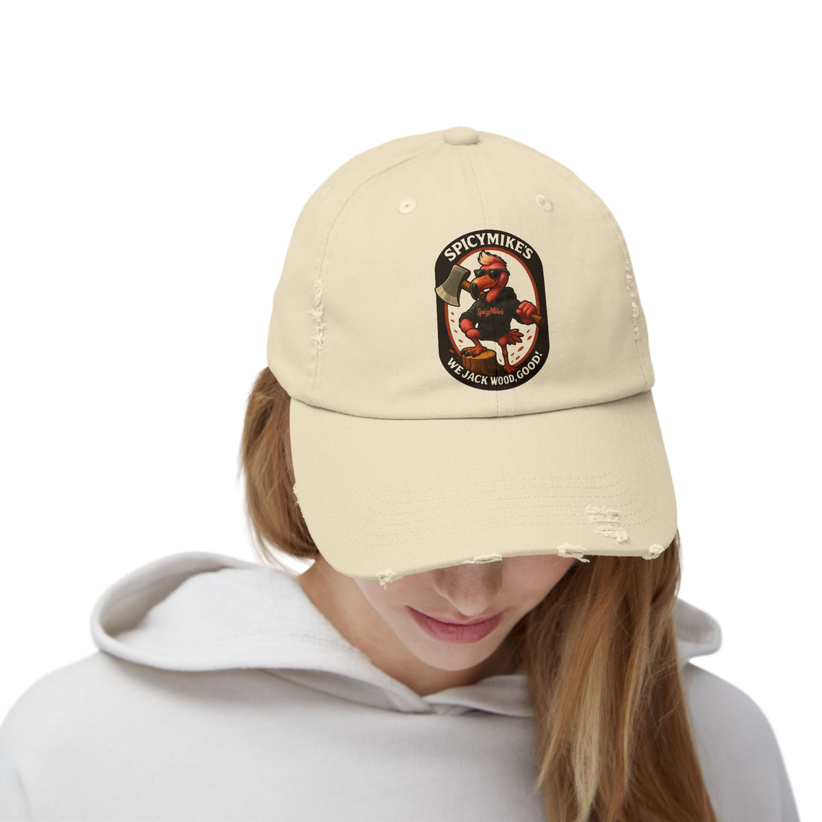 Spicy Mike's LuberJacks's Distressed Hat: We Jack Wood Good