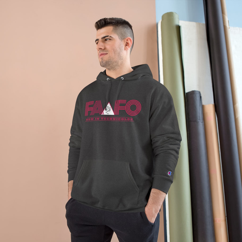 FAAFO Now In Technicolor Simple Champion Pullover Hoodie