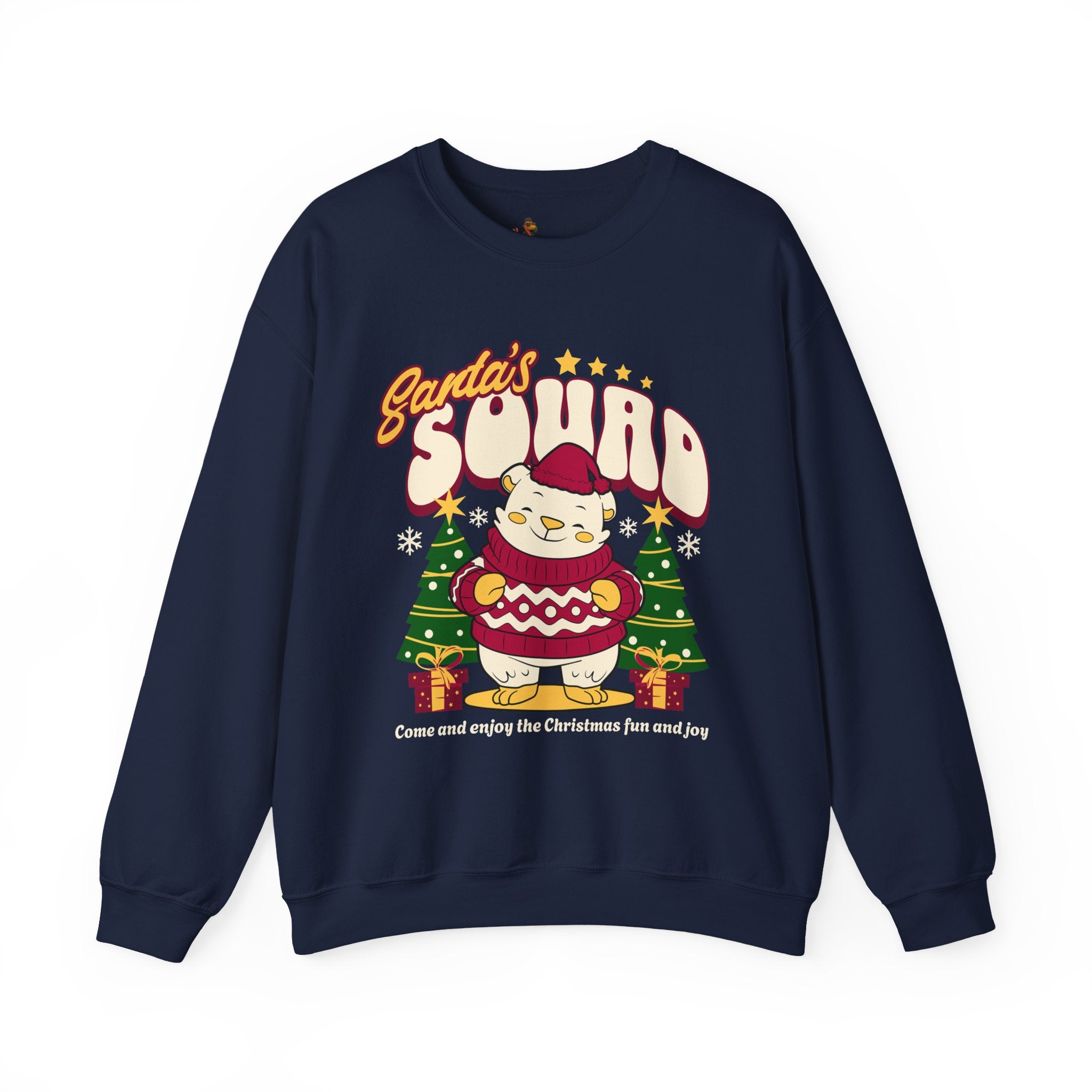 Santa’s Squad Bear bearing gifts Crewneck Ugly Sweatshirt