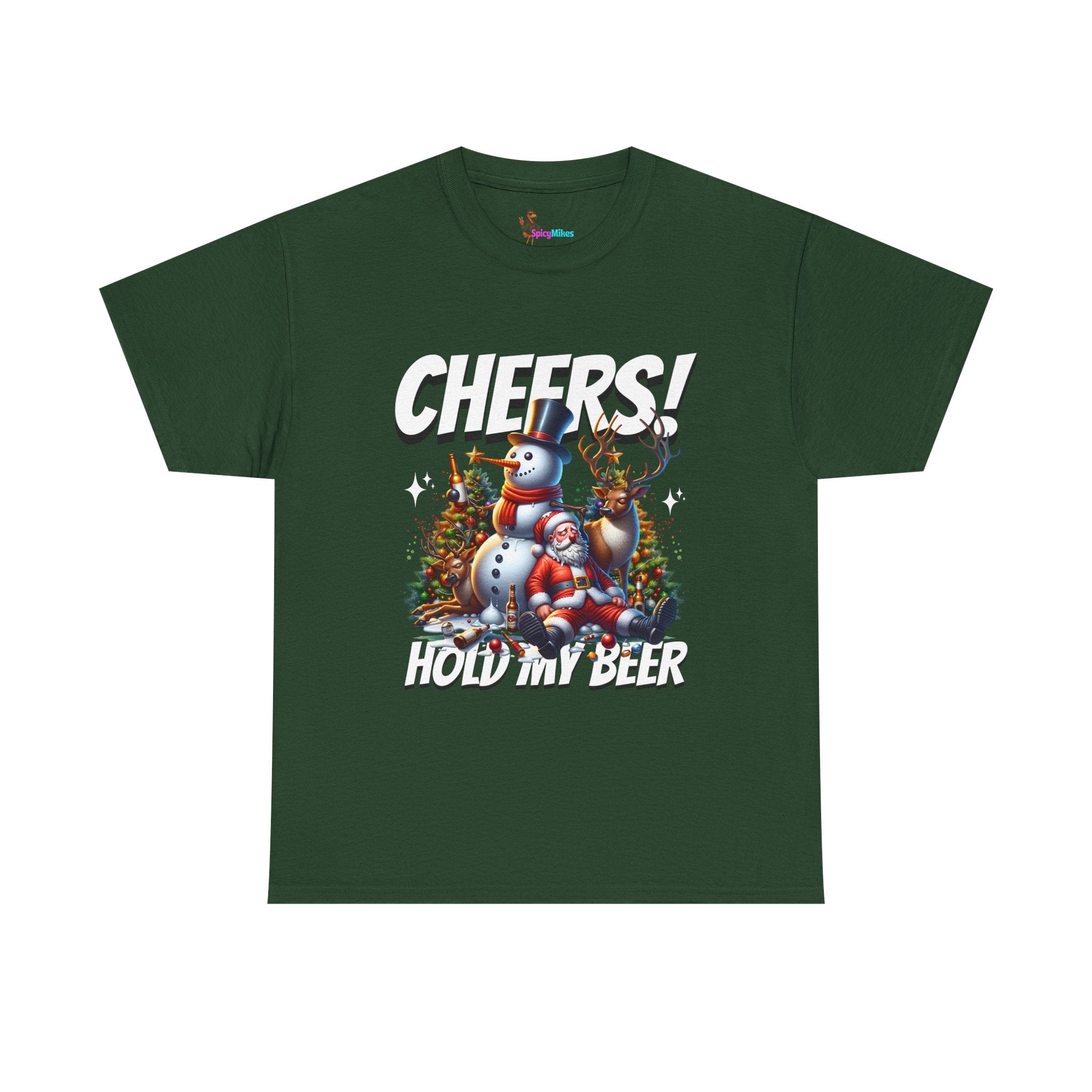 "Cheers! Hold My Drink" Holiday Snowman Christmas Tee
