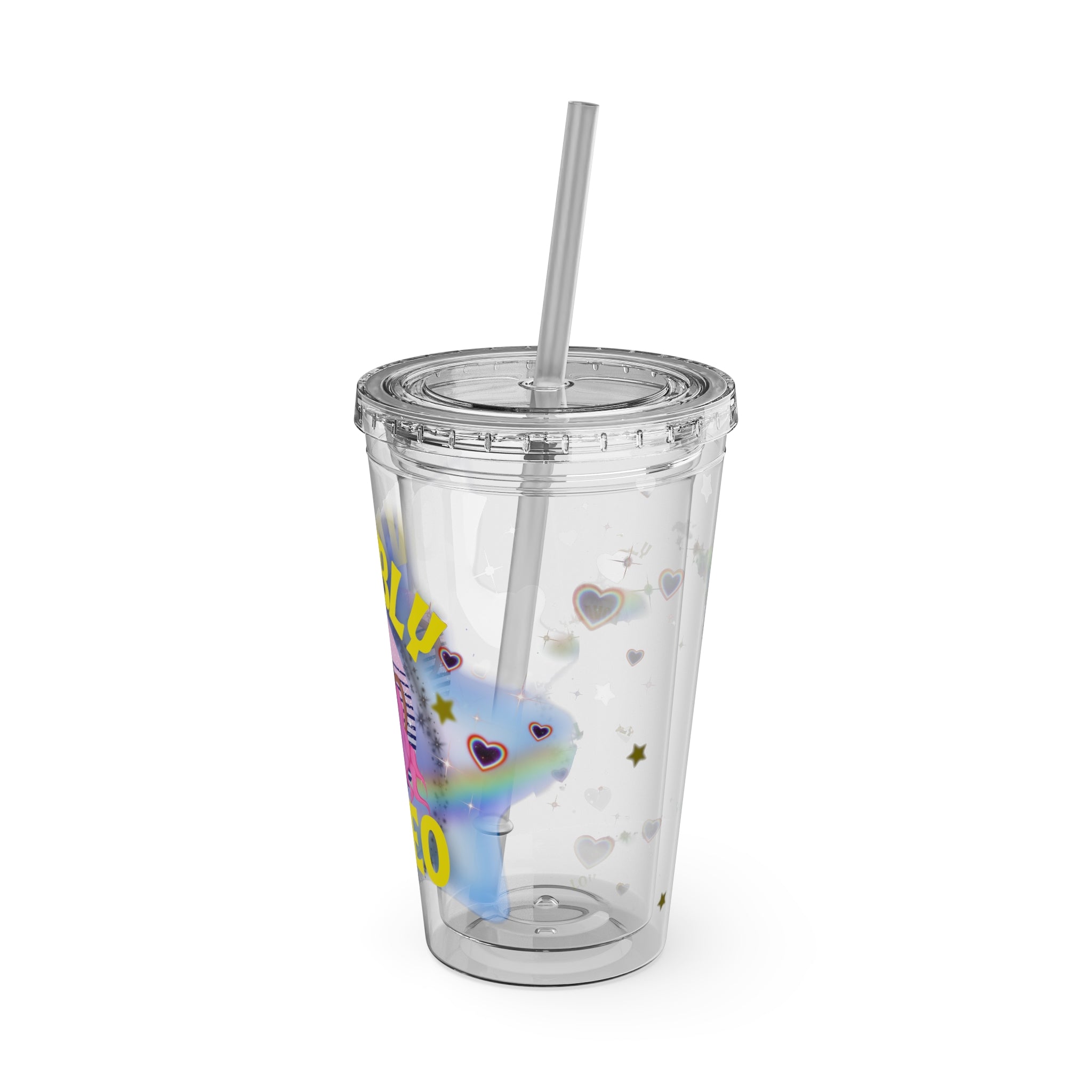 Lovably Leo Zodiac Sunsplash Tumbler with Straw 16oz
