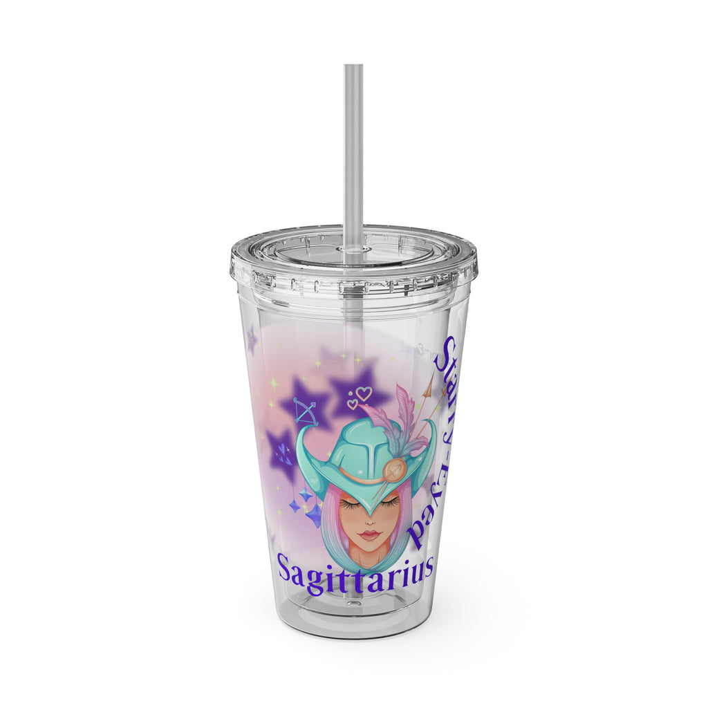 Starry-Eyed Sagittarius Zodiac Sunsplash Tumbler 16oz
