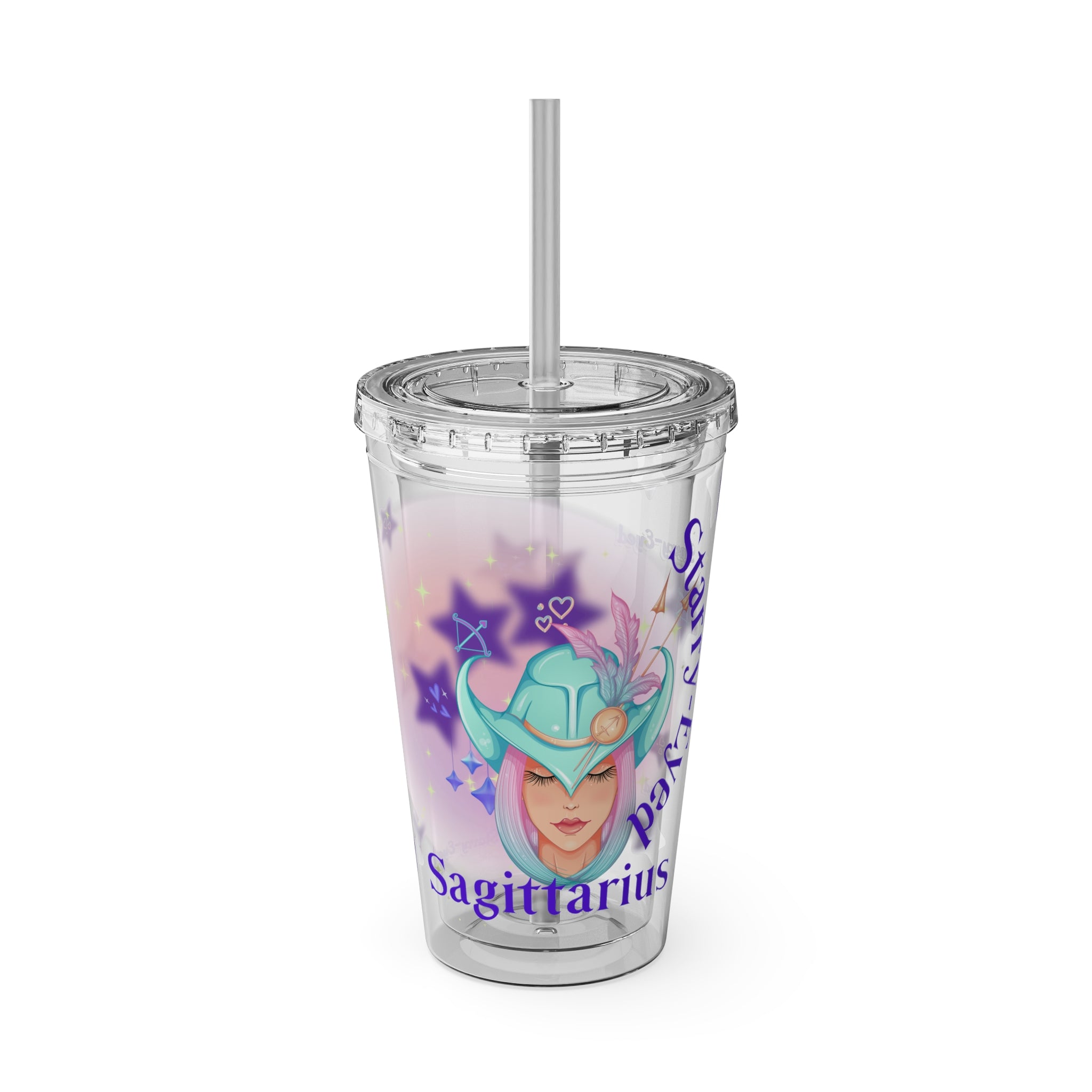 Starry-Eyed Sagittarius Zodiac Sunsplash Tumbler 16oz