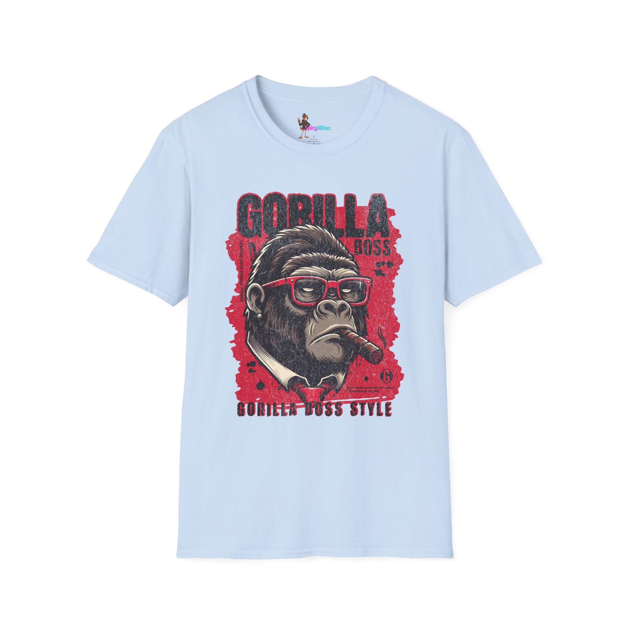 Gorilla Boss Style T-Shirt — Retro Ape with Sunglasses & Cigar Graphic