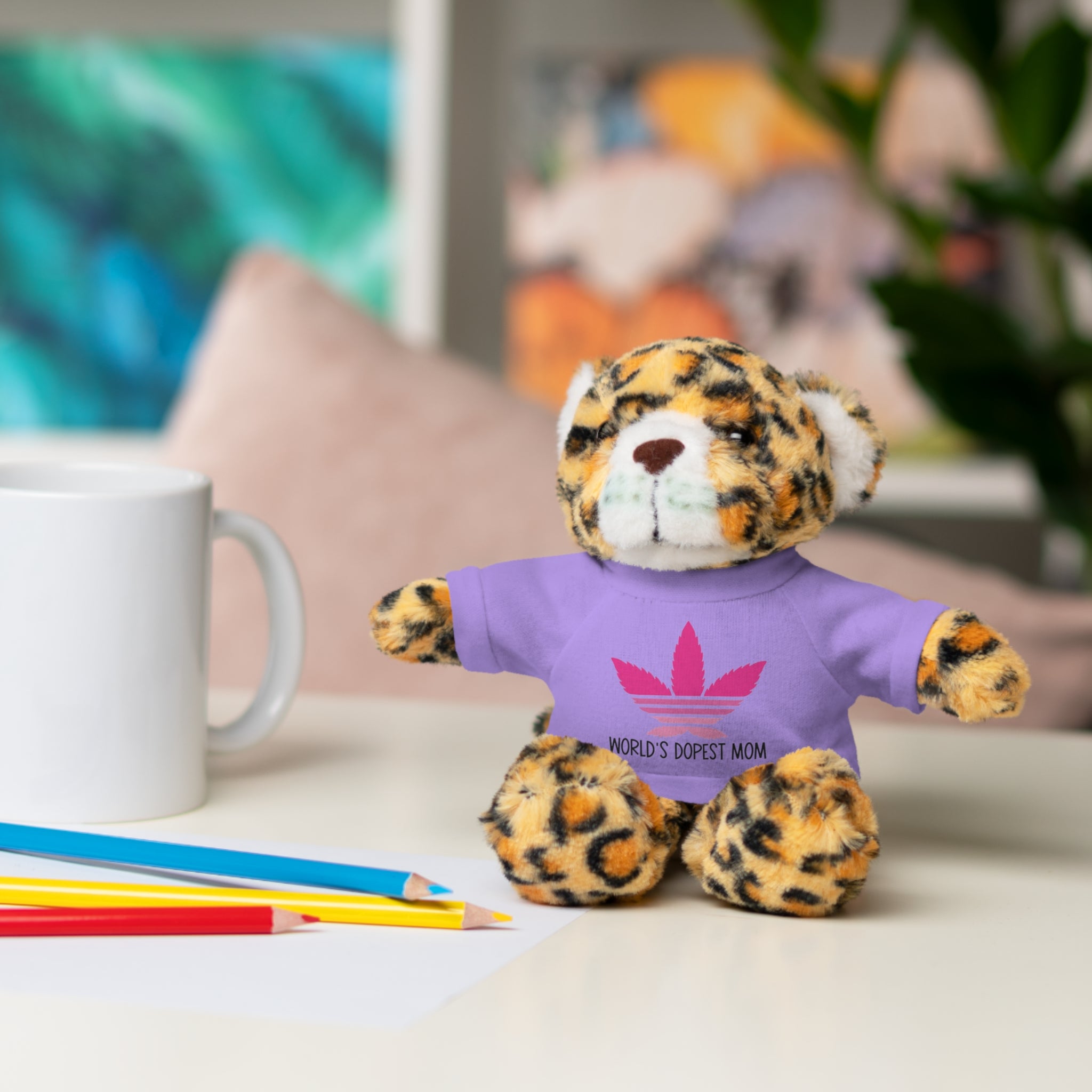 Teddy Bear – "World's Dopest Mom" Adult Plush with Tee for 420 moms