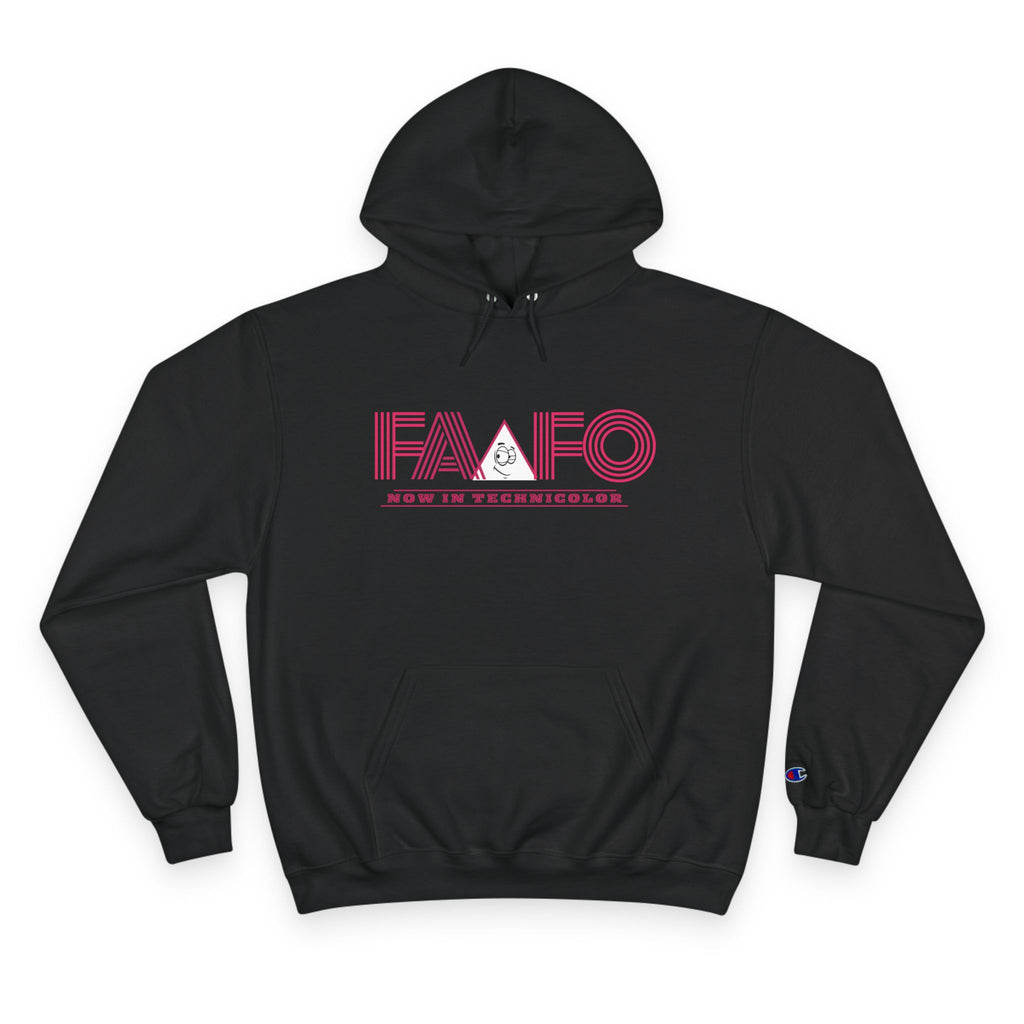 FAAFO Now In Technicolor Simple Champion Pullover Hoodie