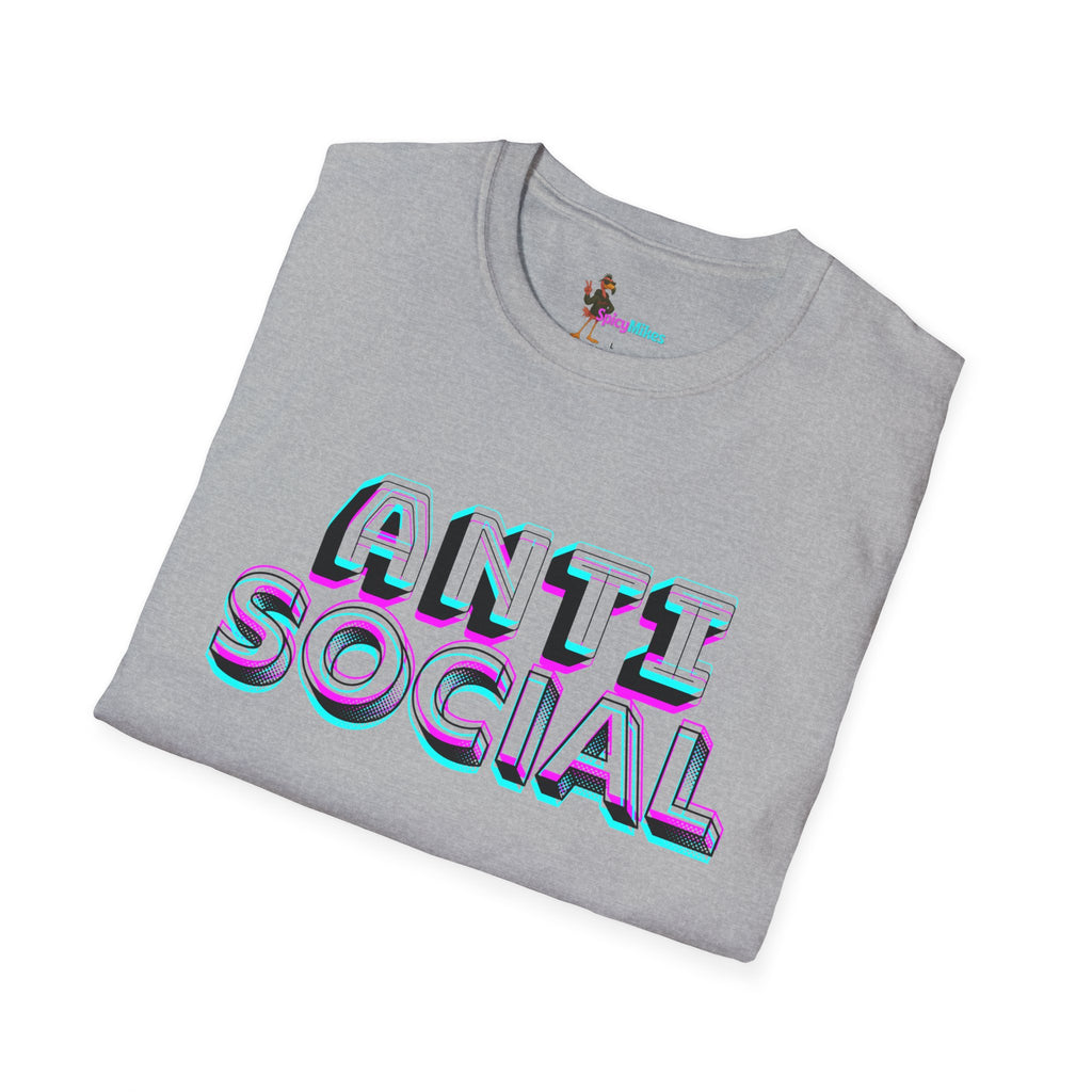 Anti Social Schizm  3D Text Graphic Tee
