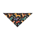 Deco Black Playful Dog Patterned Pet Bandana — Colorful Dogs & Bones Accessory for Small to Large Pets