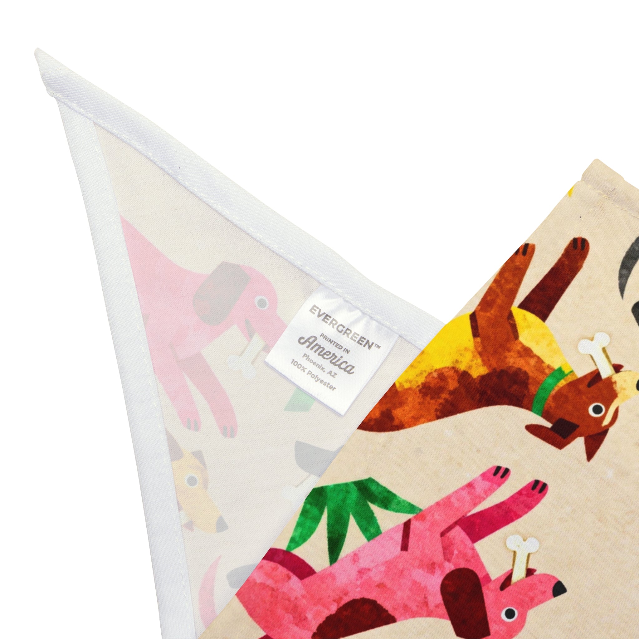 Long Dog In The Grass Patterned Pet Bandana — Colorful Running Dogs Print for Small & Large Pets