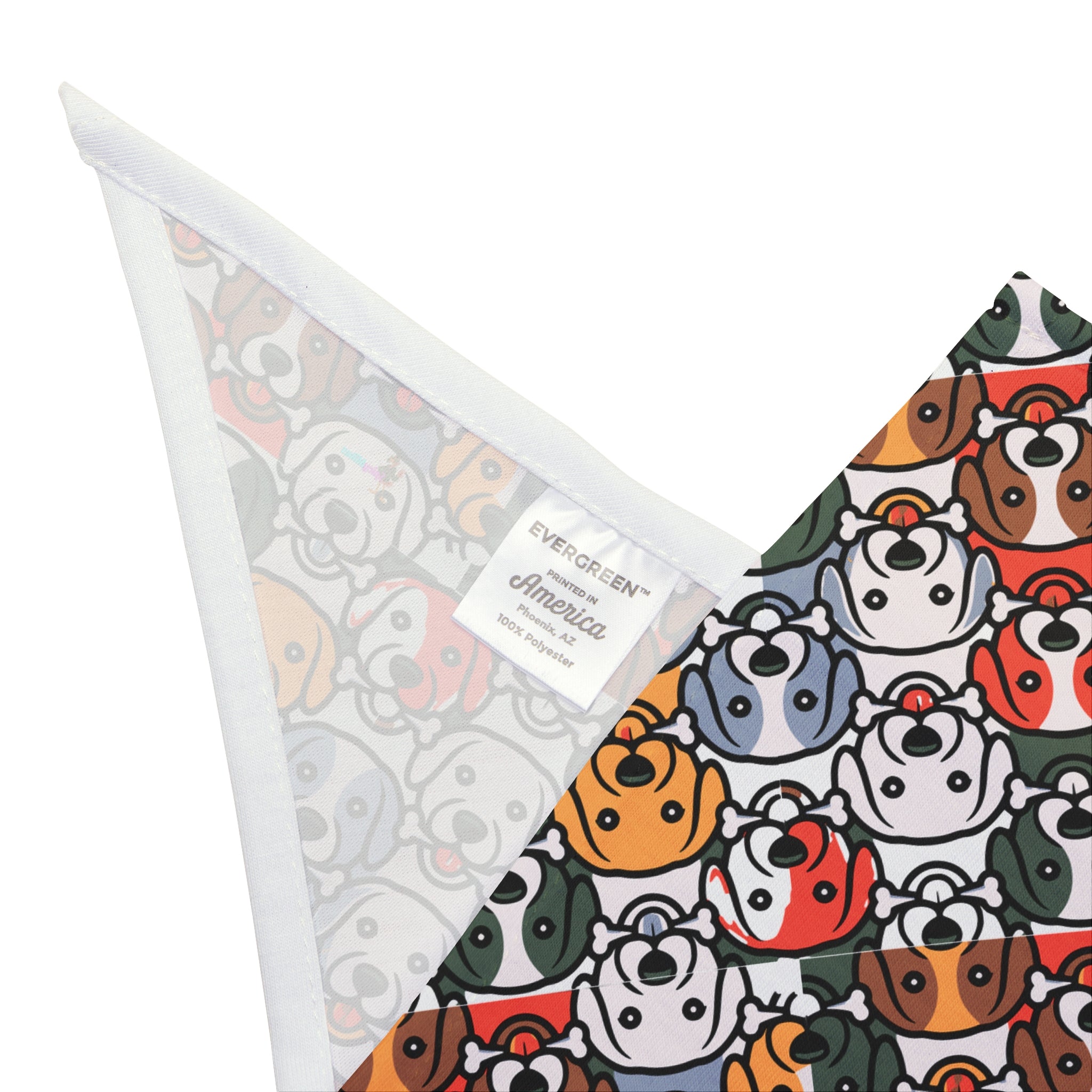 Art Deco Dog Faces Patterned Pet Bandana — Cute Colorful Puppy Print for Small & Large Dogs