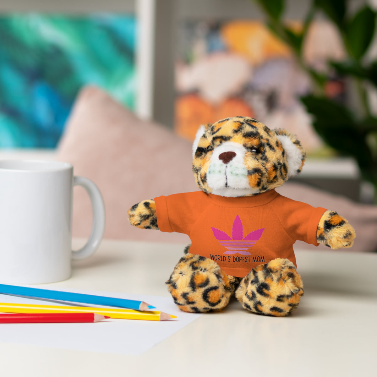 Teddy Bear – "World's Dopest Mom" Adult Plush with Tee for 420 moms