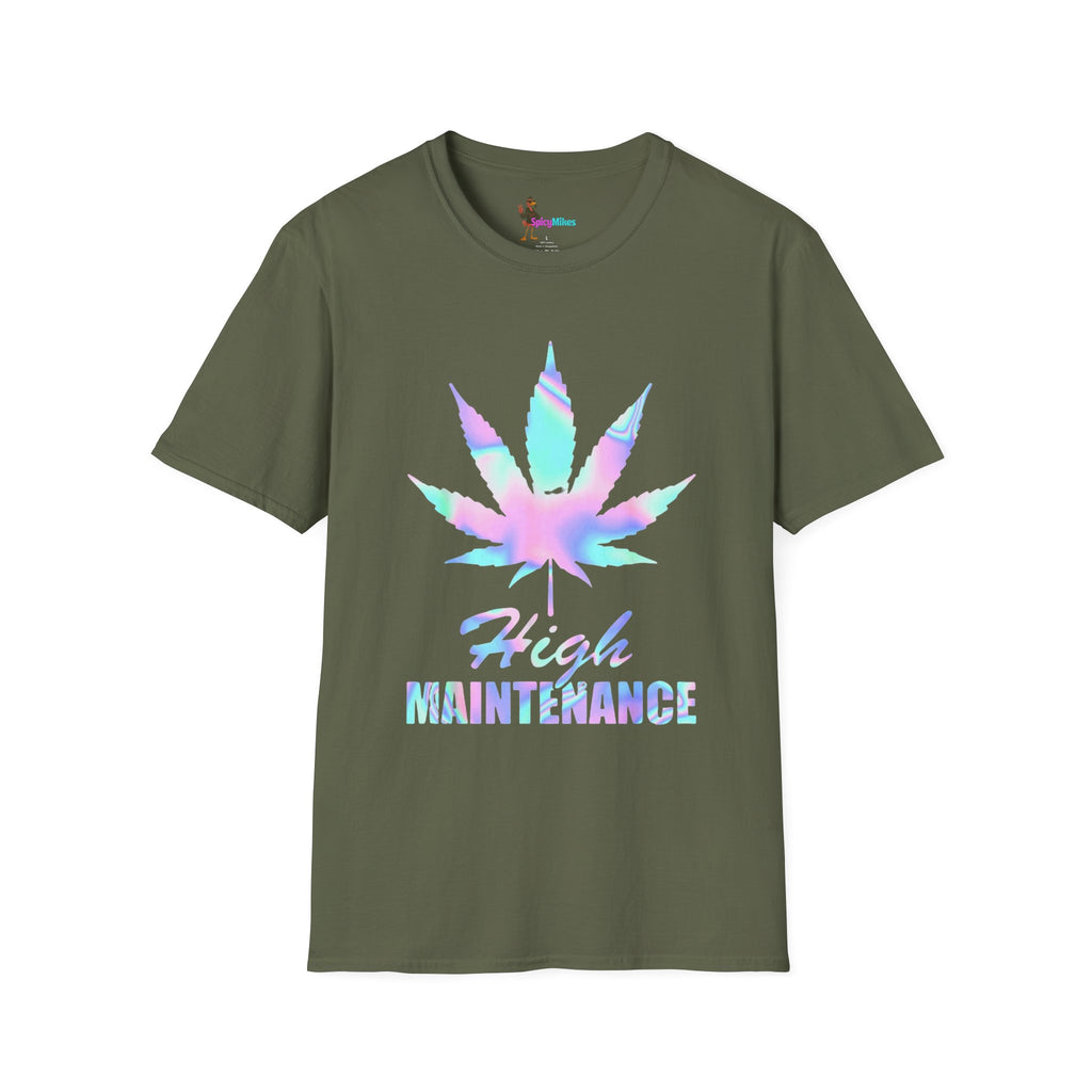 High Maintenance Pastel Tie-Dye Cannabis Leaf Tee