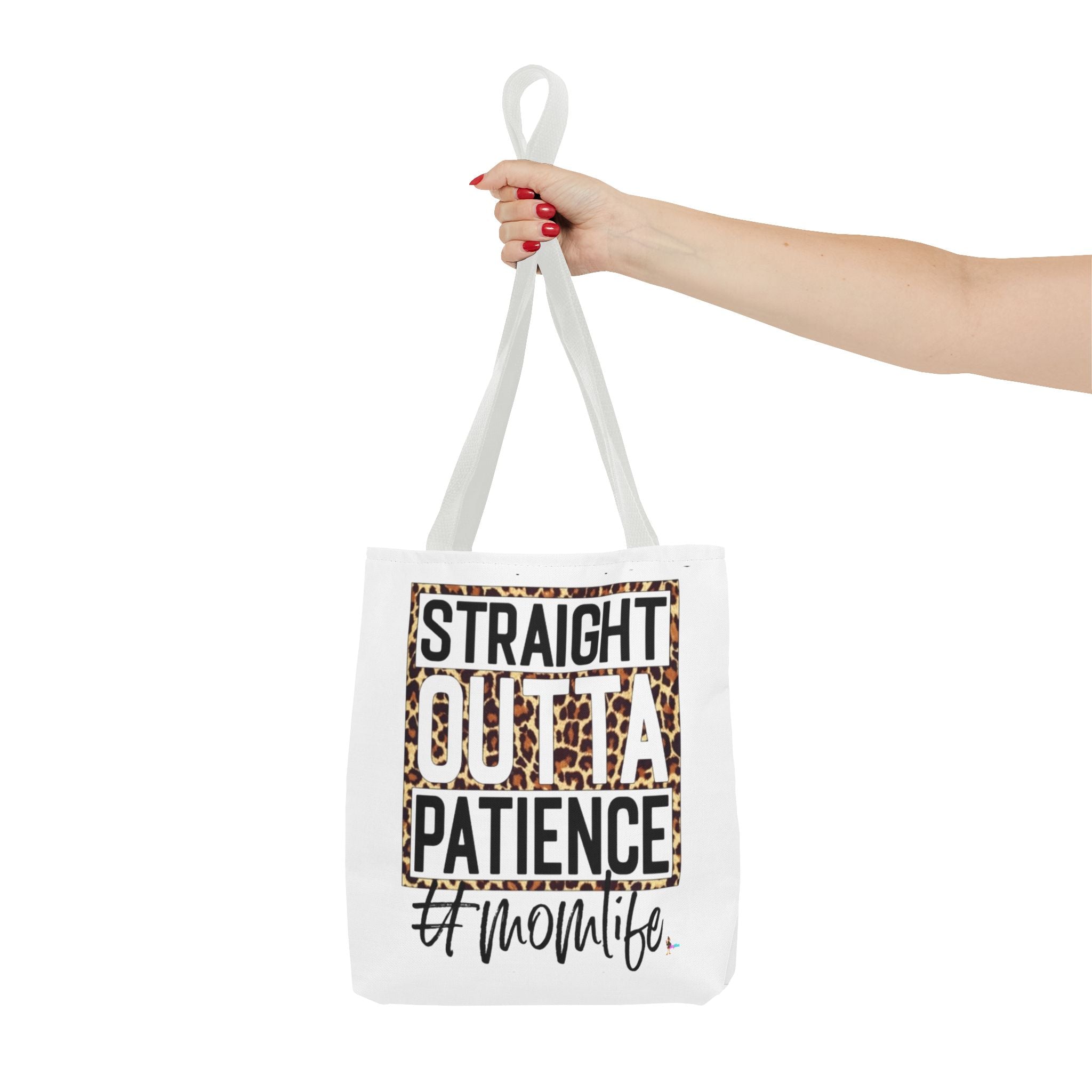 Straight Outta Patience #MomLife  Leopard Tote Bag Funny Mom Gift