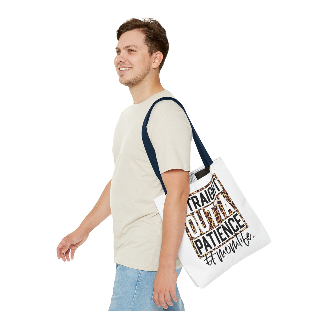 Straight Outta Patience #MomLife  Leopard Tote Bag Funny Mom Gift