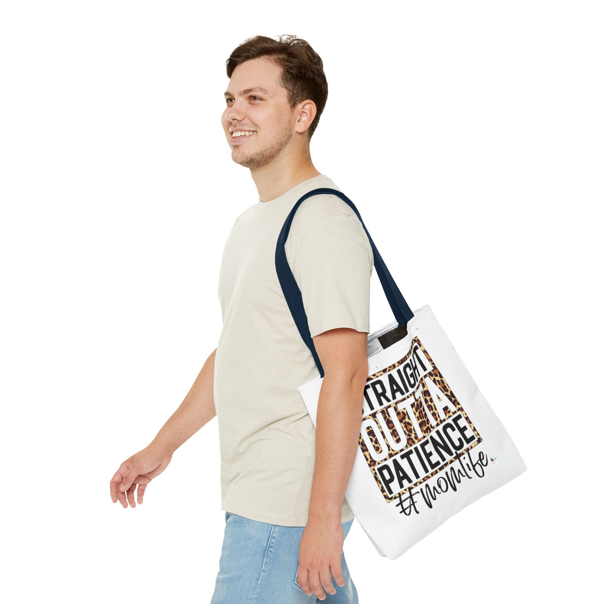 Straight Outta Patience #MomLife  Leopard Tote Bag Funny Mom Gift