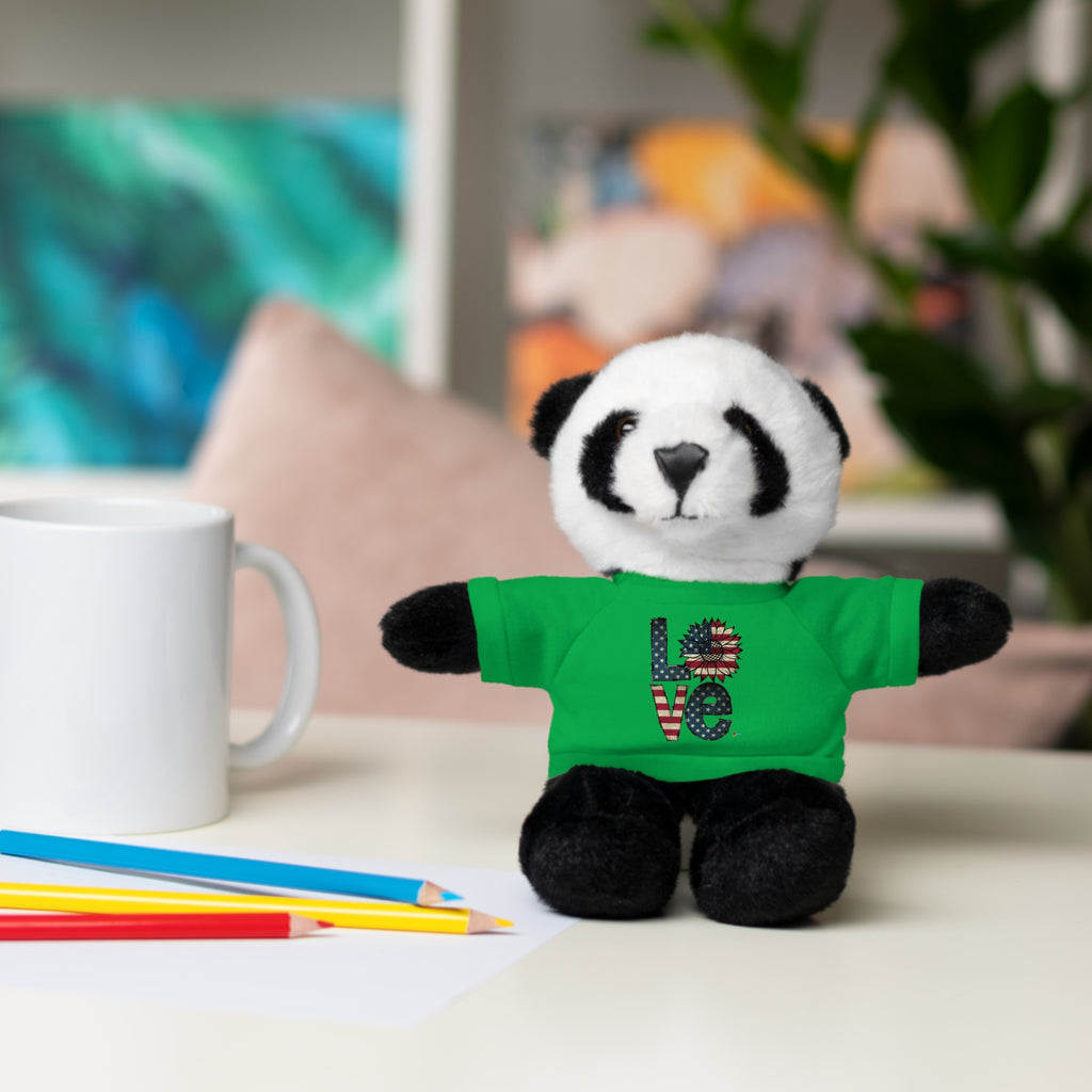 Patriotic 'LOVE' Plush Bear with Tee — Cute Stuffed Animal Gift