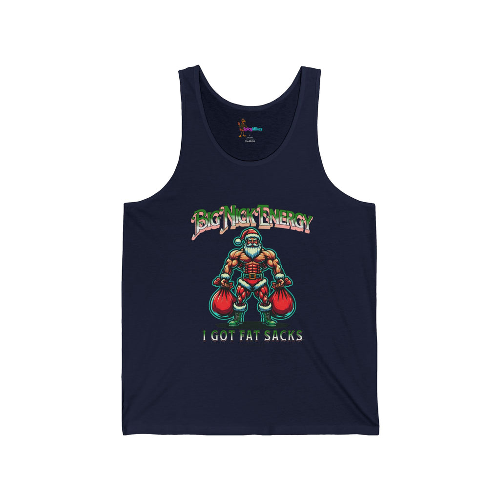 Muscular Santa Tank Top – "I Got Fat Sacks" Holiday Gym Tank