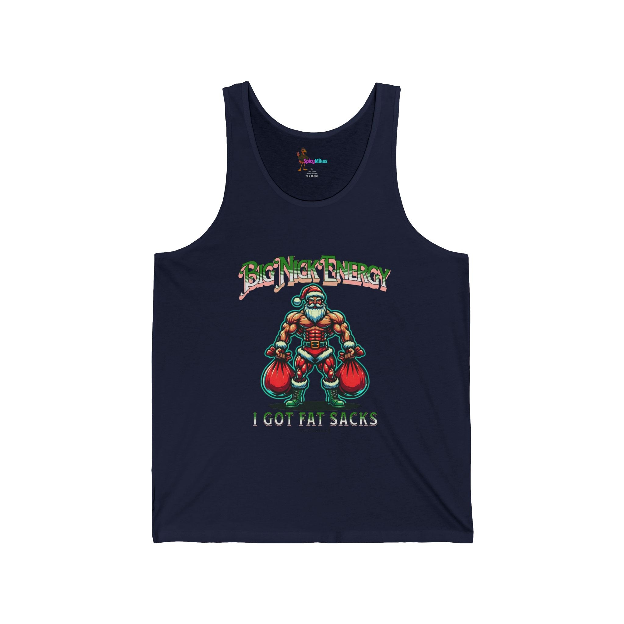 Muscular Santa Tank Top – "I Got Fat Sacks" Holiday Gym Tank