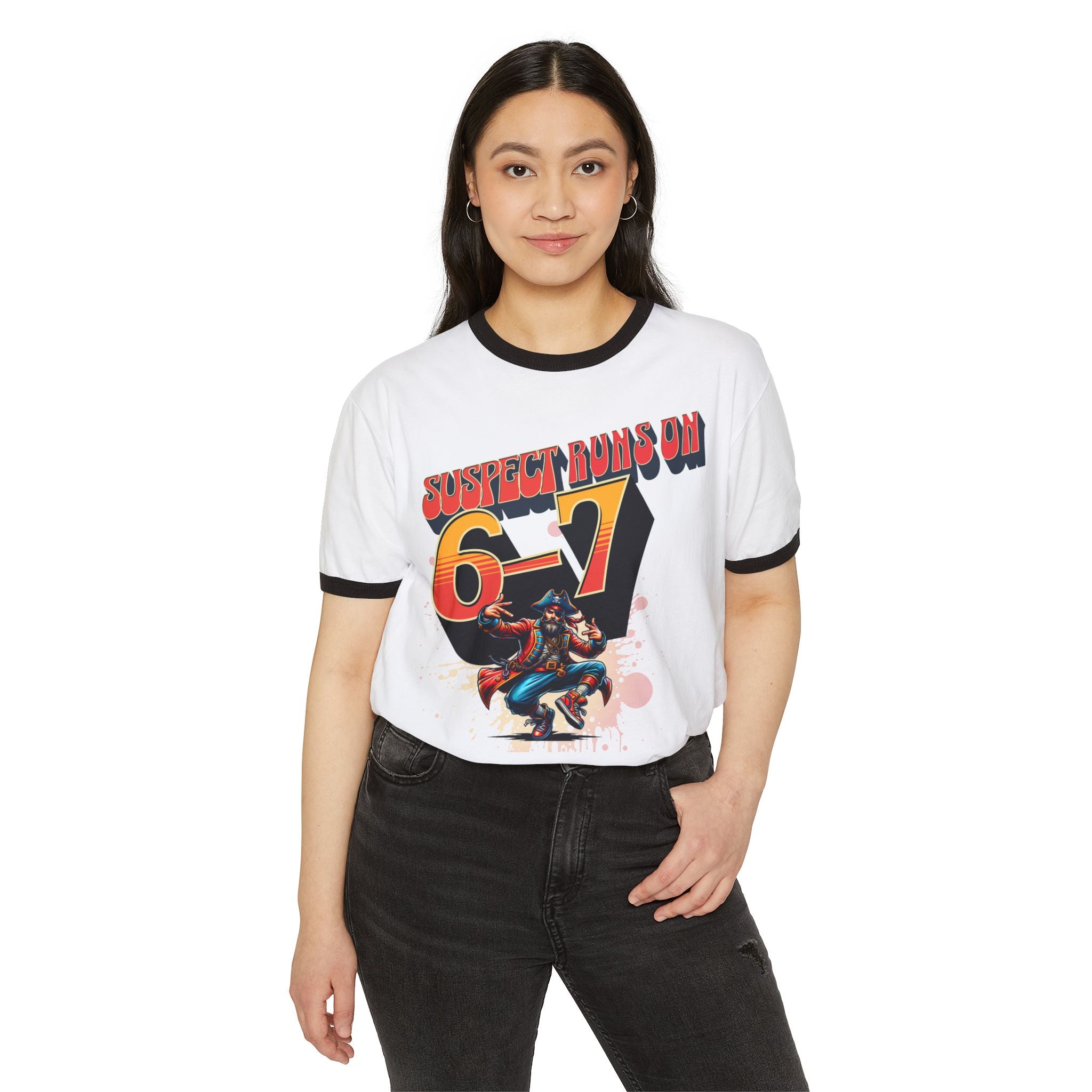 Suspect Runs On 6-7 Pirates Ringer Tee