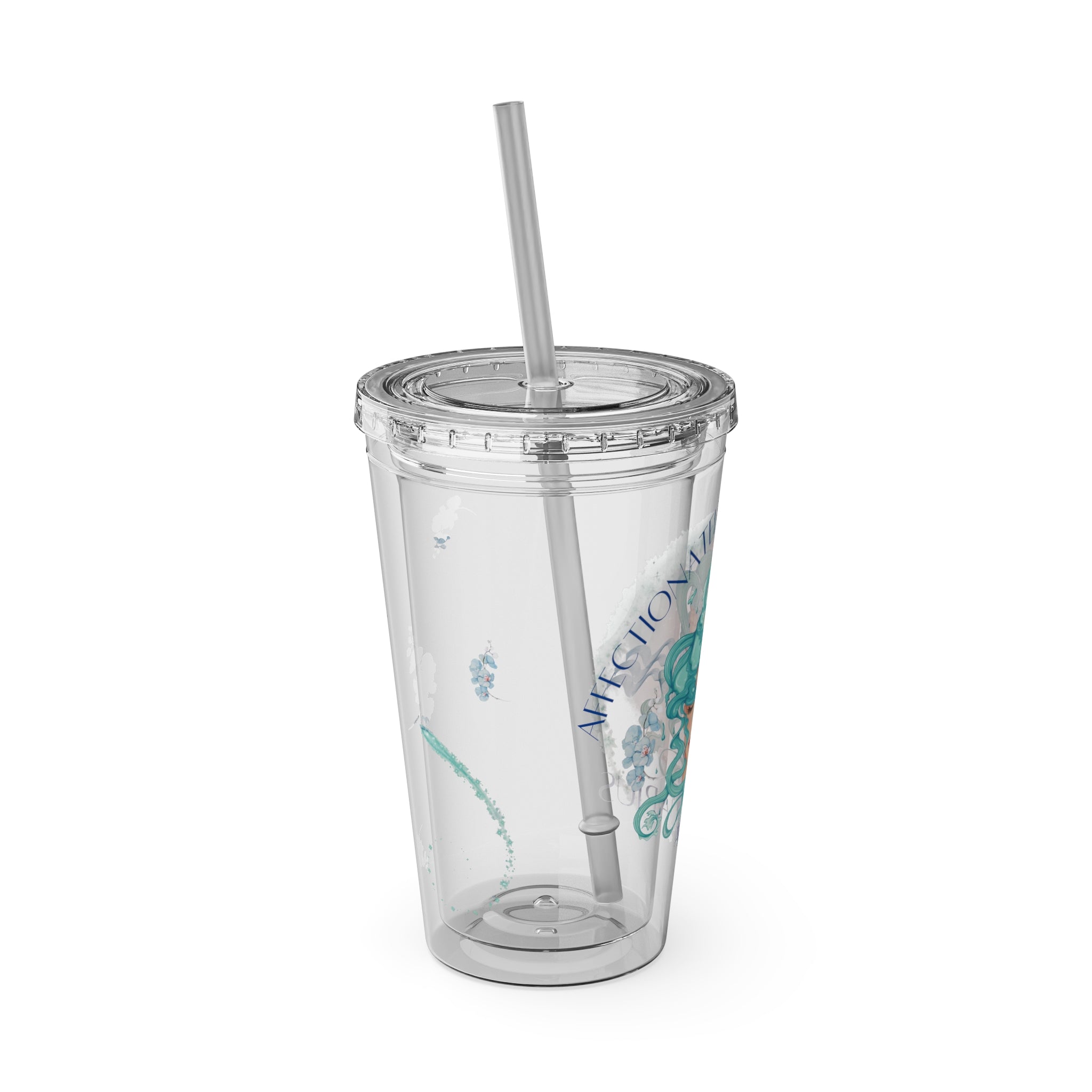 Affectionately Aquarius Zodiac Sunsplash 16oz Tumbler with Straw